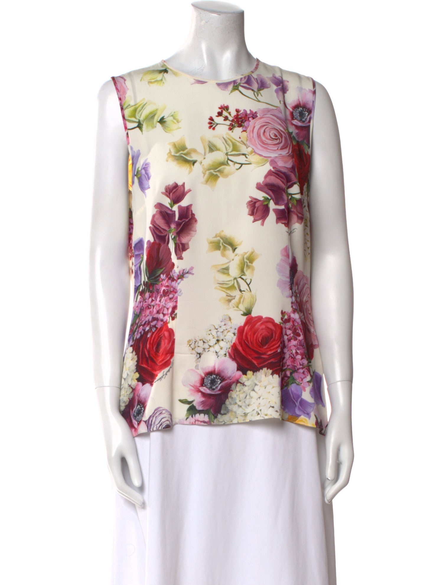 Dolce & Gabbana Silk Floral Print Blouse