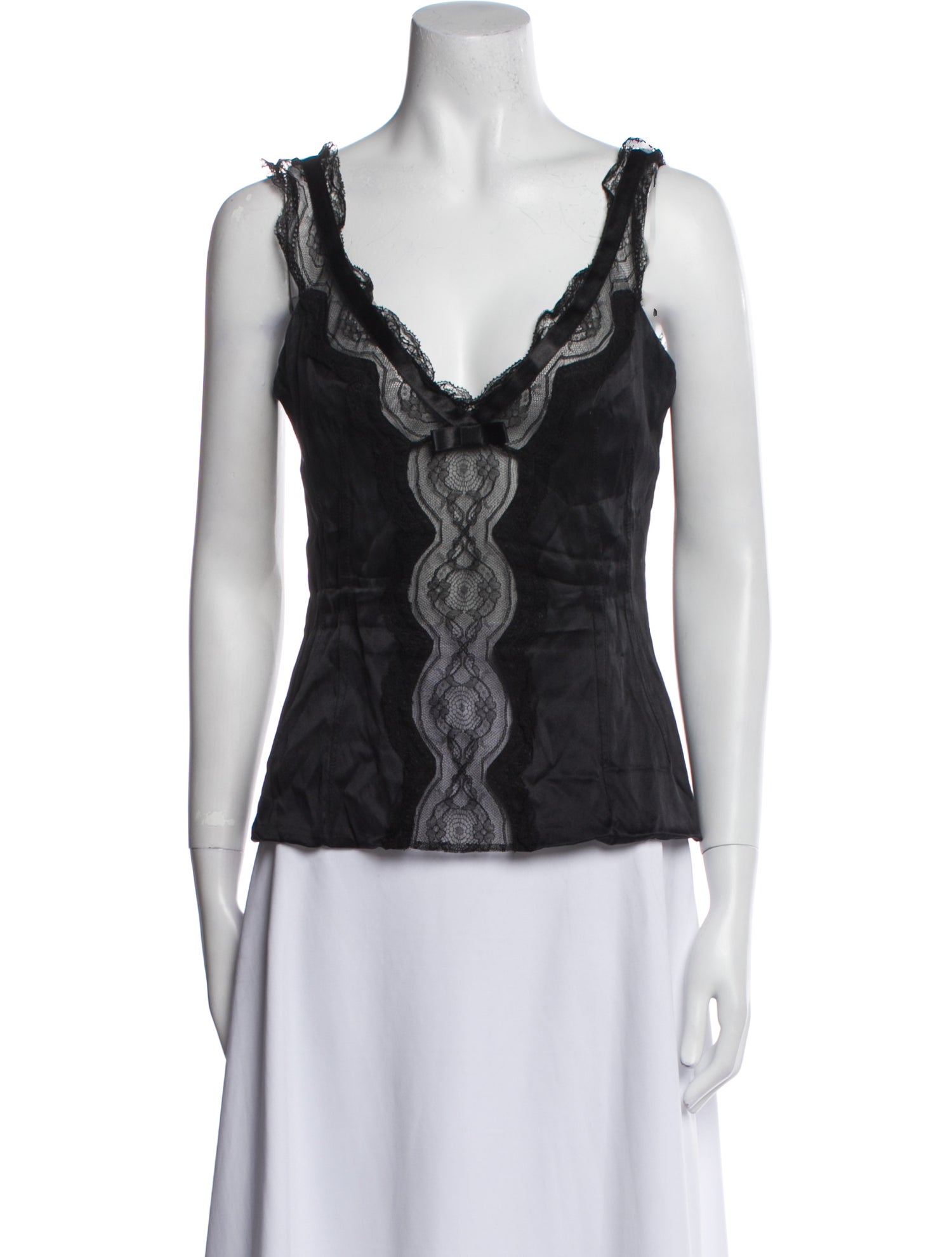 Dolce & Gabbana Silk V-Neck Top