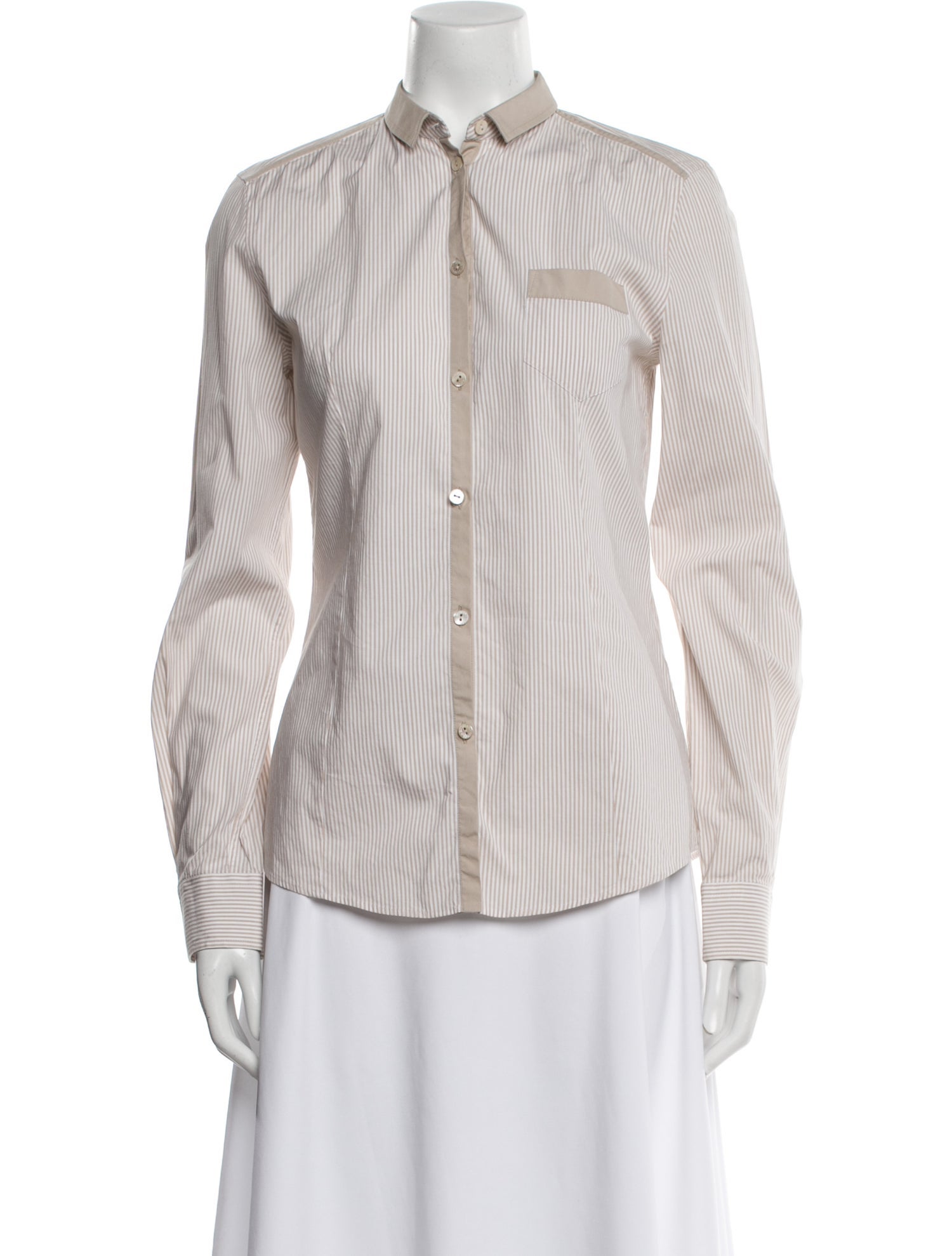 Dolce & Gabbana Striped Long Sleeve Button-Up Top