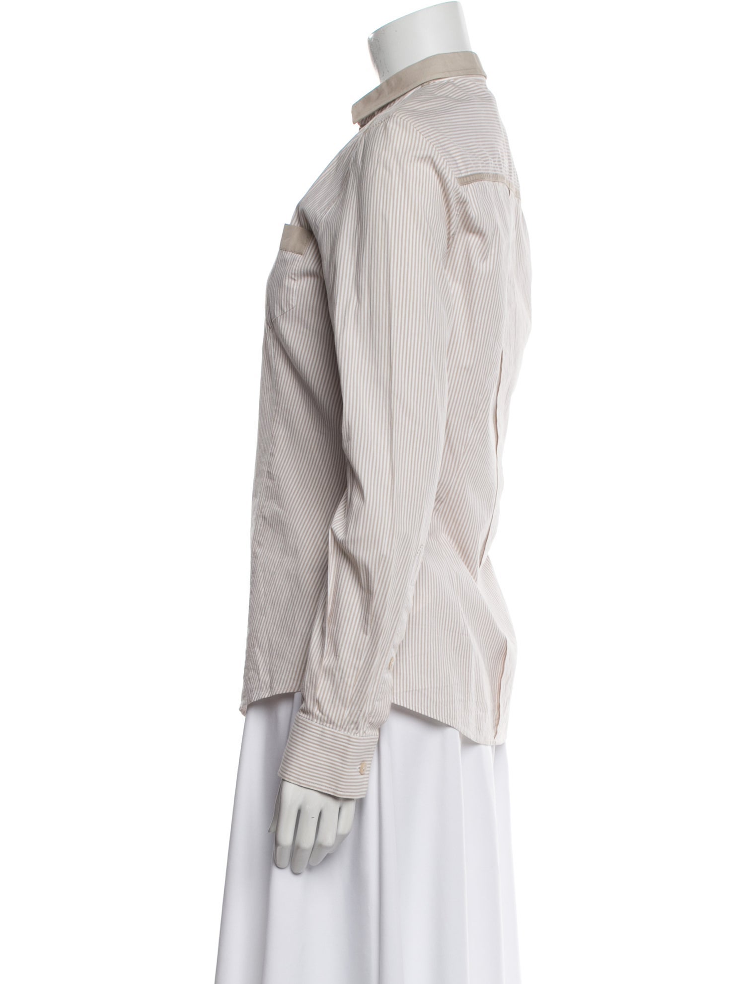 Dolce & Gabbana Striped Long Sleeve Button-Up Top