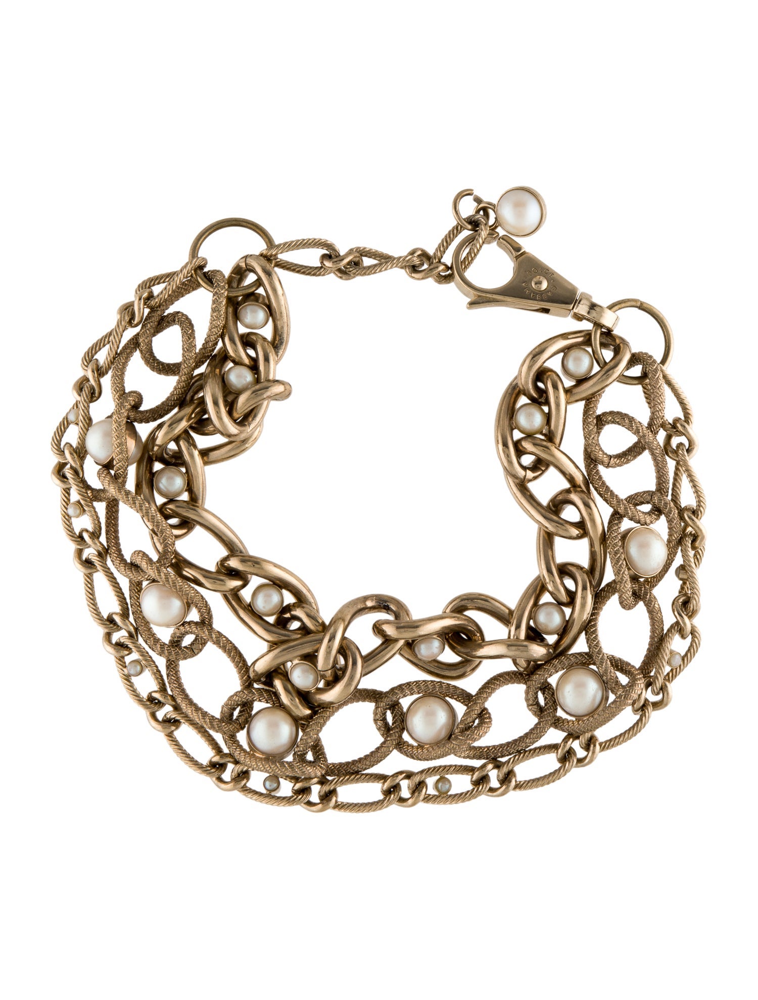 Dolce & Gabbana Faux Pearl Multi Chain Necklace