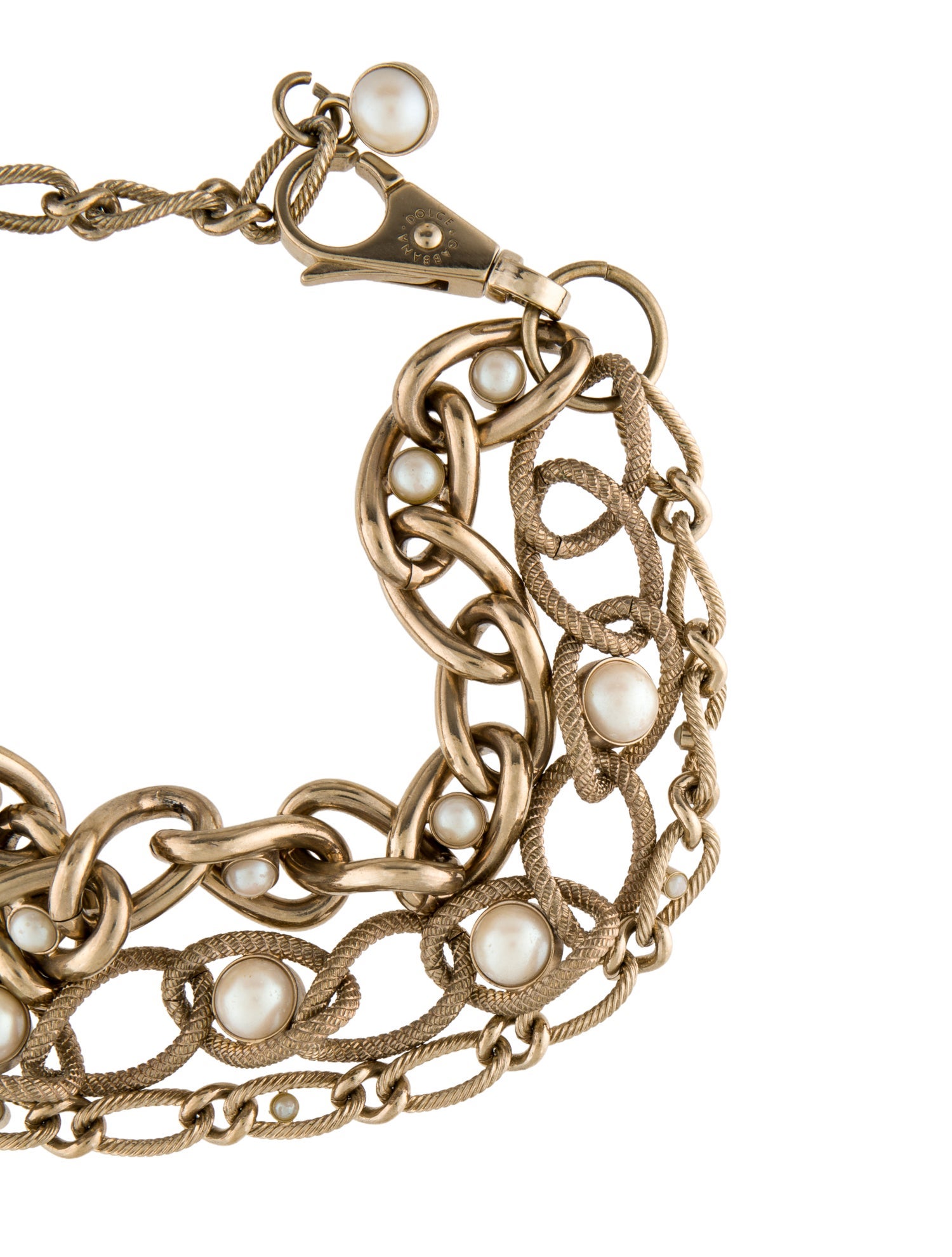 Dolce & Gabbana Faux Pearl Multi Chain Necklace