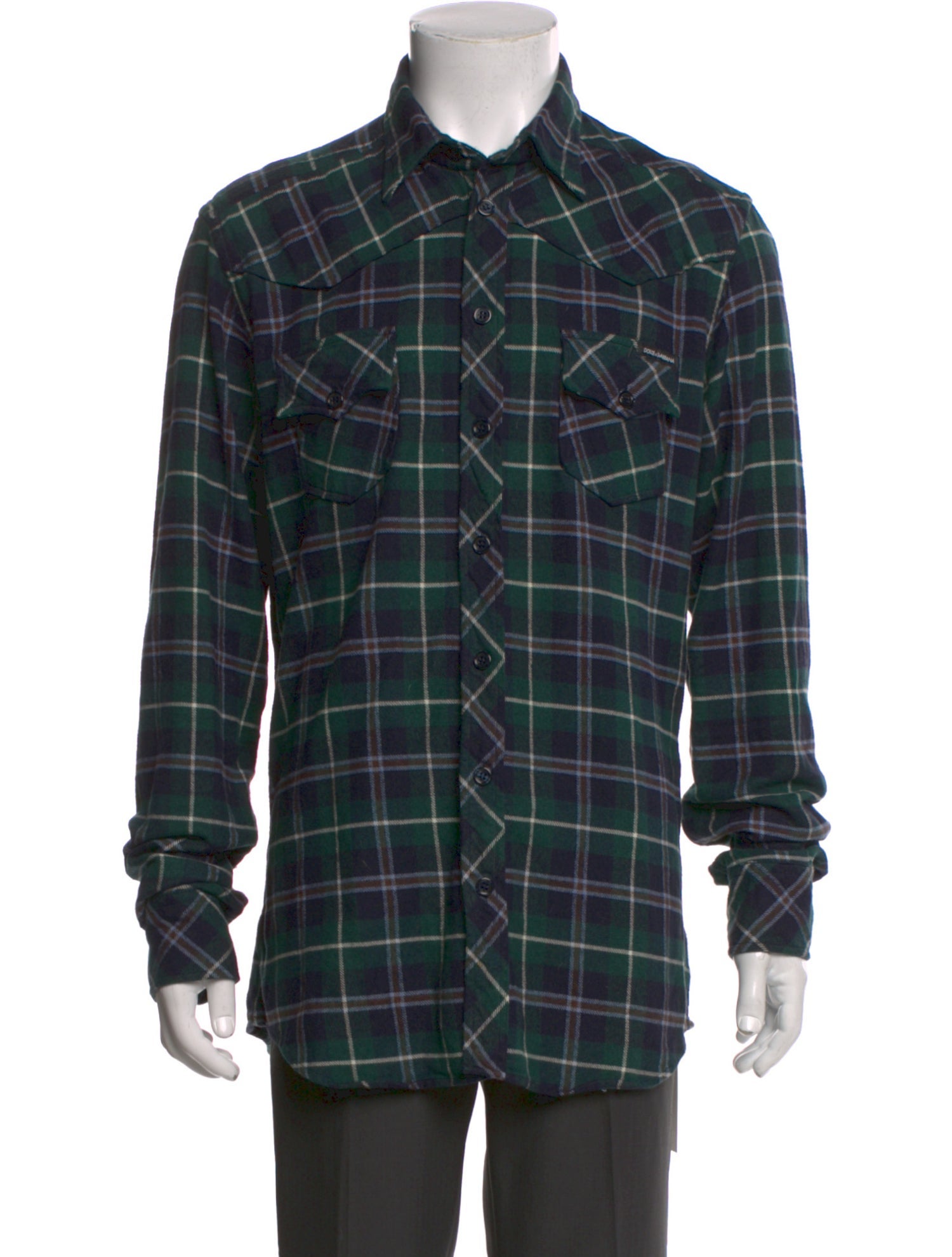 Dolce & Gabbana Plaid Print Long Sleeve Shirt