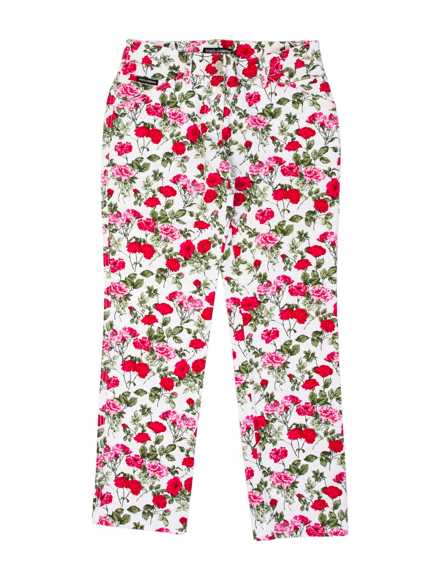 Dolce & Gabbana Floral Print Straight Leg Pants