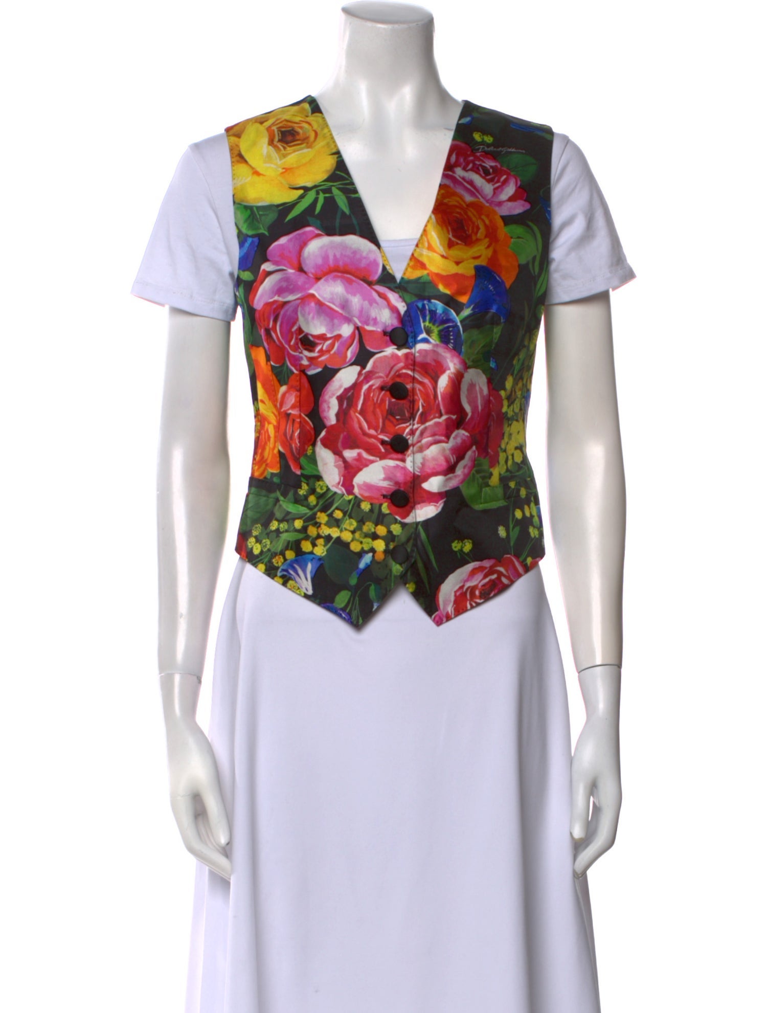 Dolce & Gabbana Silk Floral Print T-Shirt