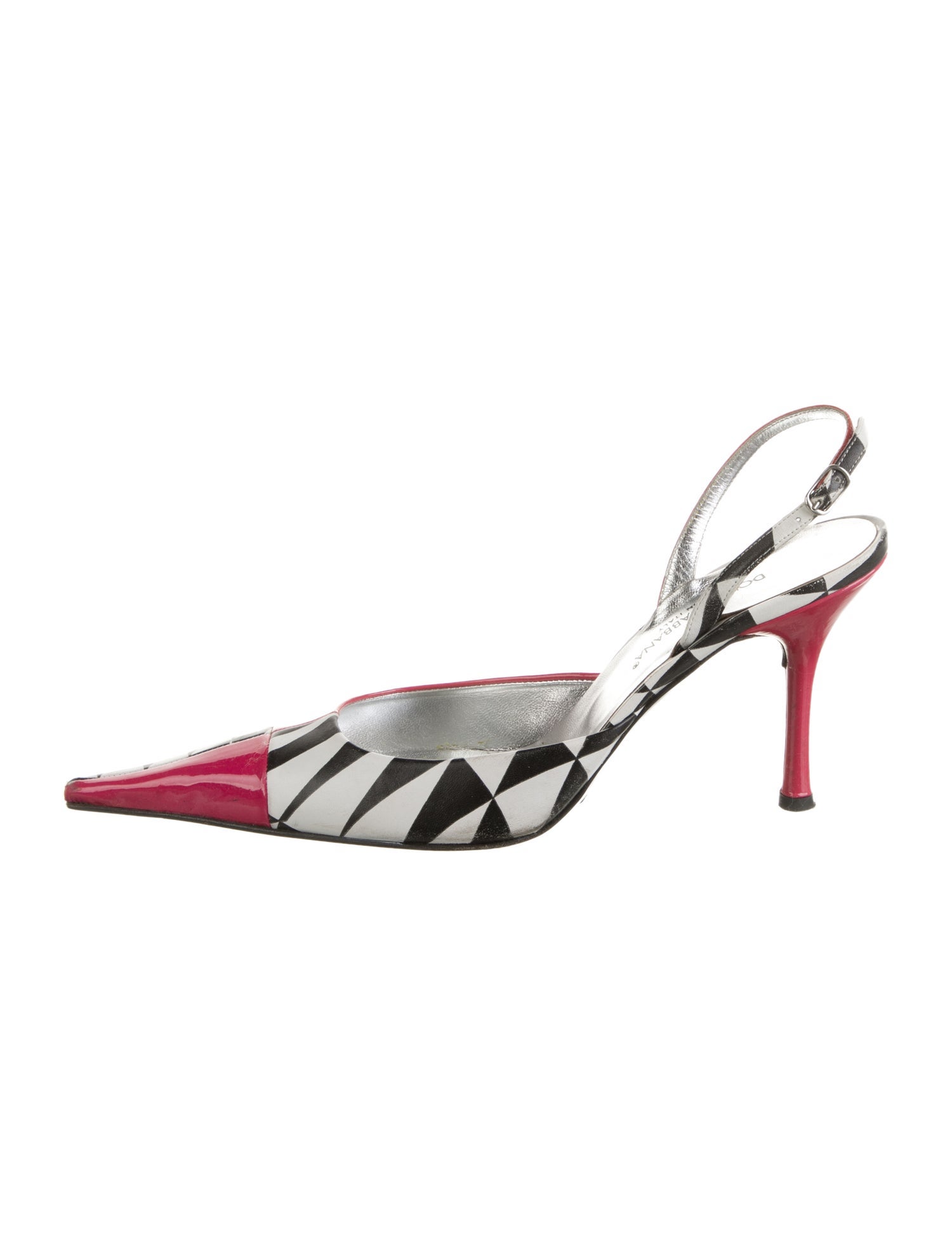 Dolce & Gabbana Patent Leather Patterned Slingback Pumps