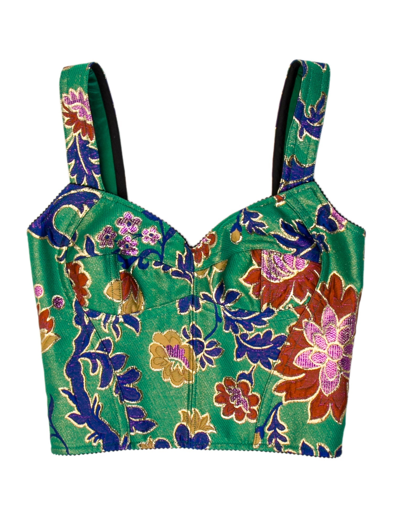 Dolce & Gabbana Floral Print V-Neck Bodysuit w/ Tags