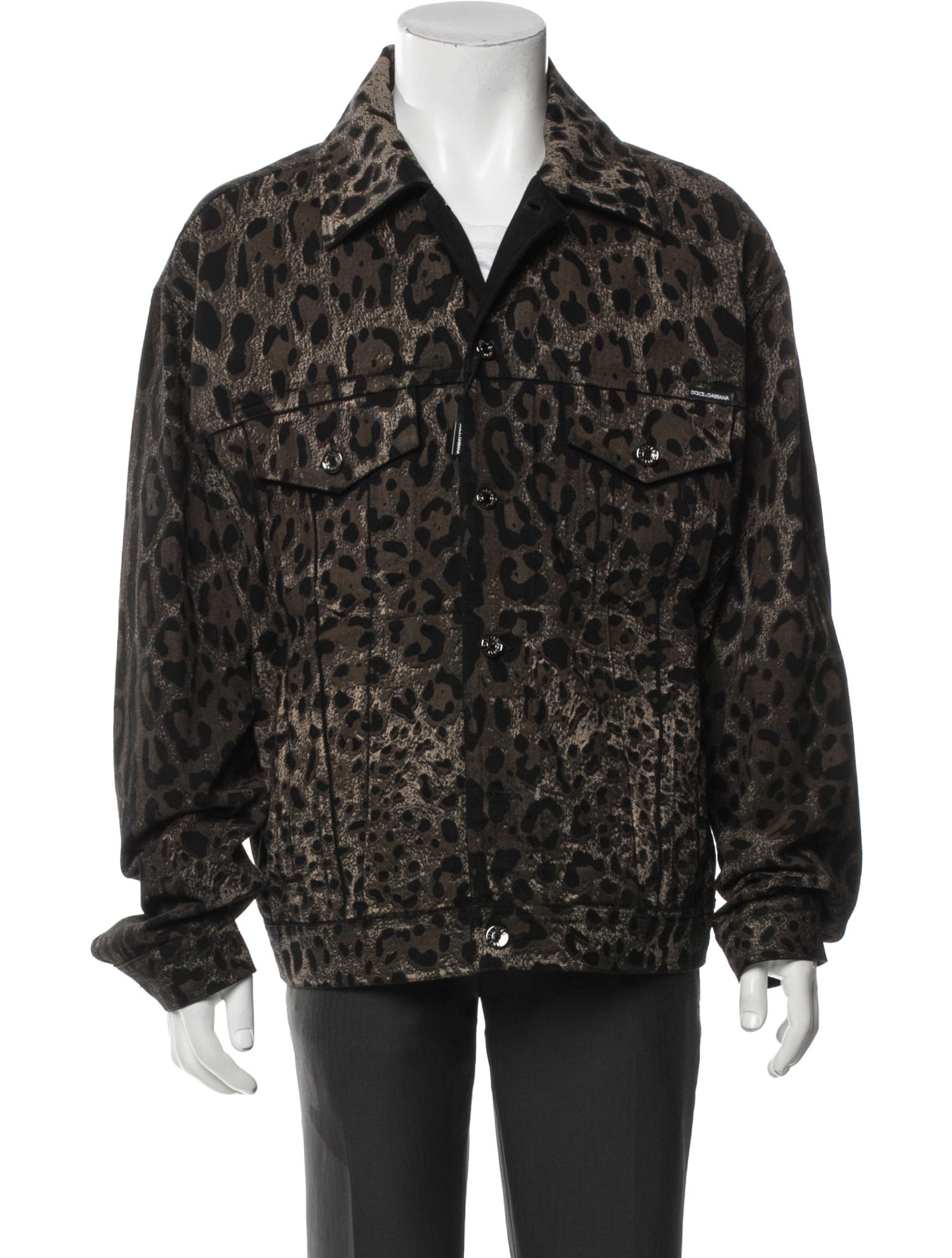 Dolce & Gabbana Animal Print Trucker Jacket
