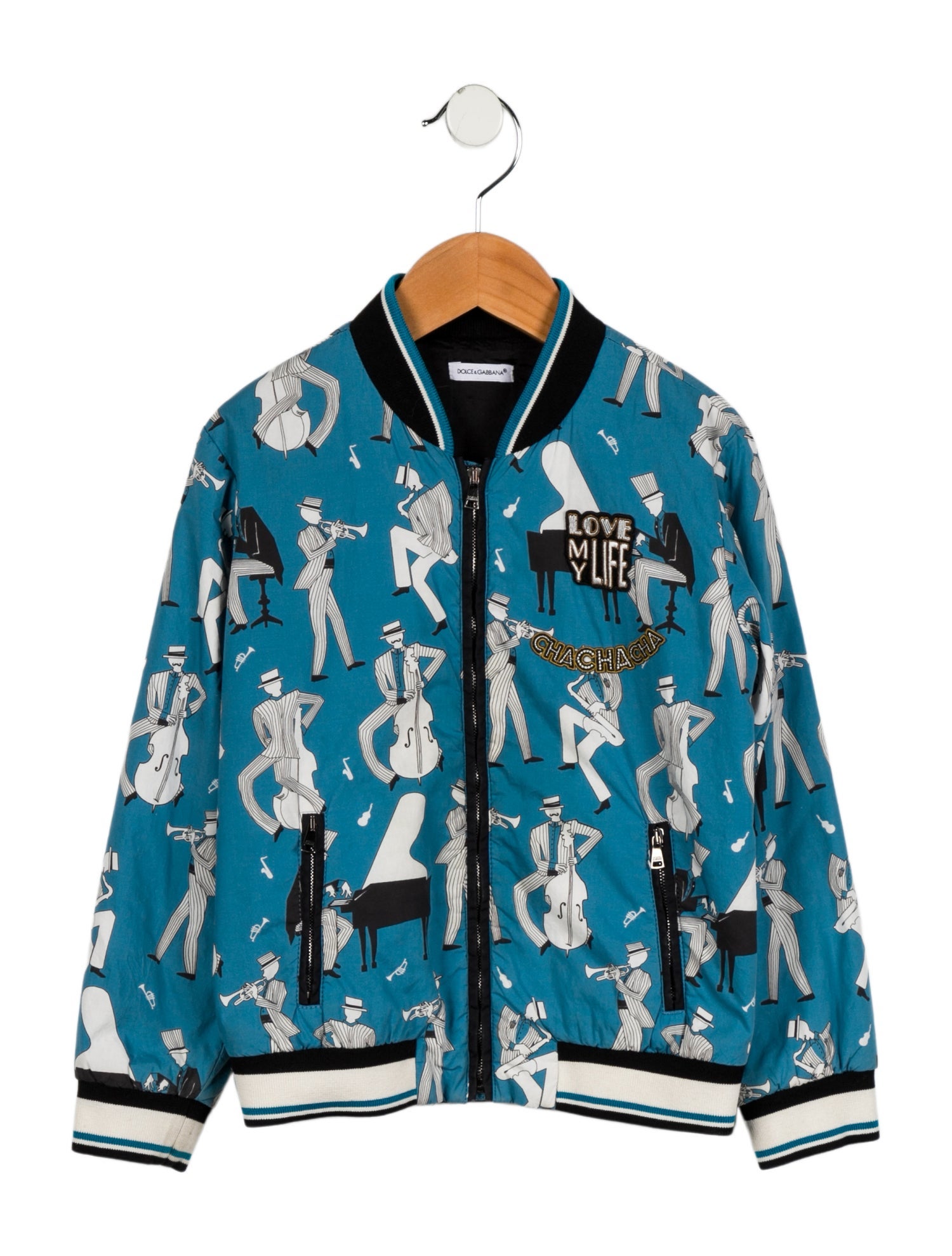 Dolce & Gabbana Boys' Musical Graphic Bomber Jacket