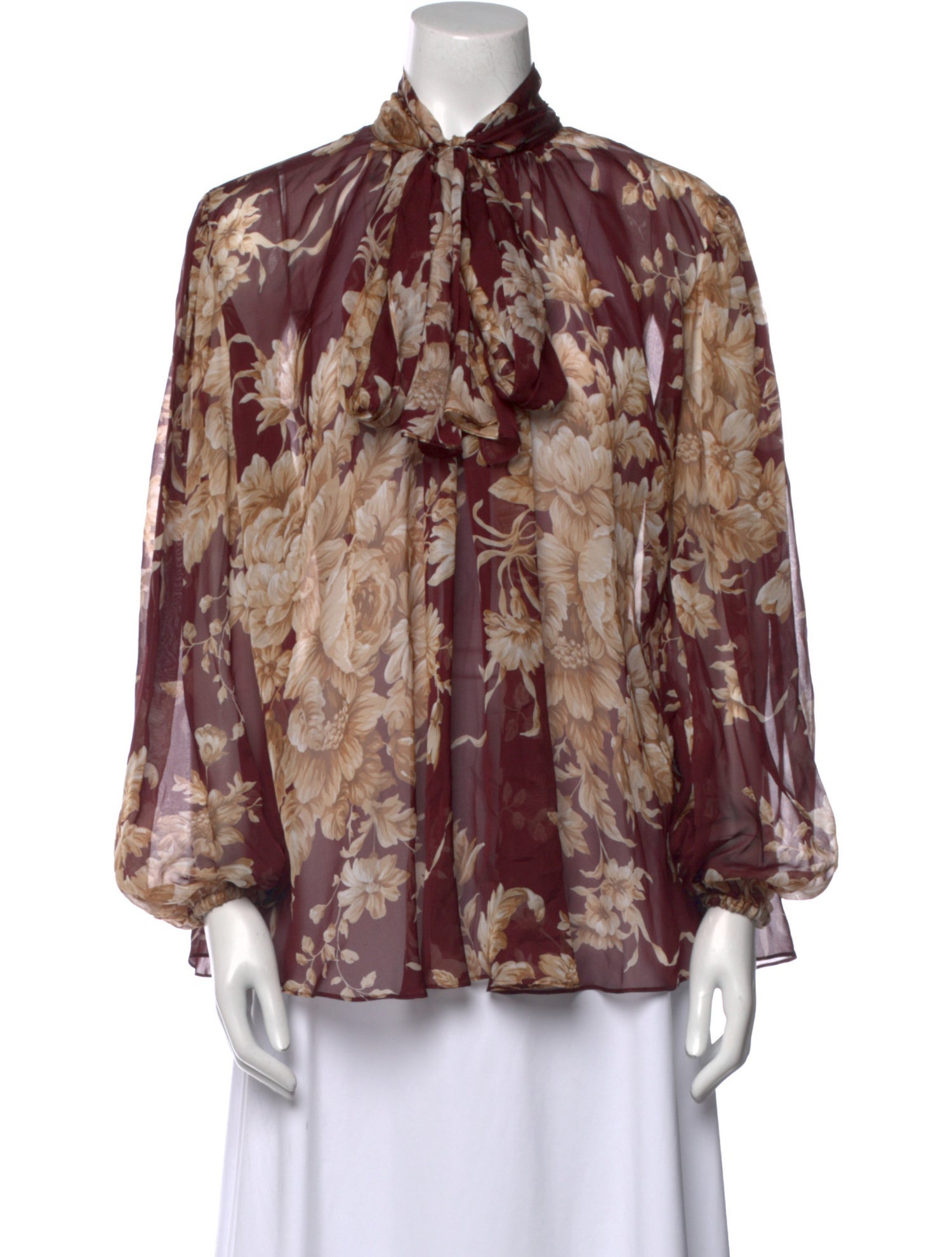 Dolce & Gabbana Silk Floral Print Blouse w/ Tags