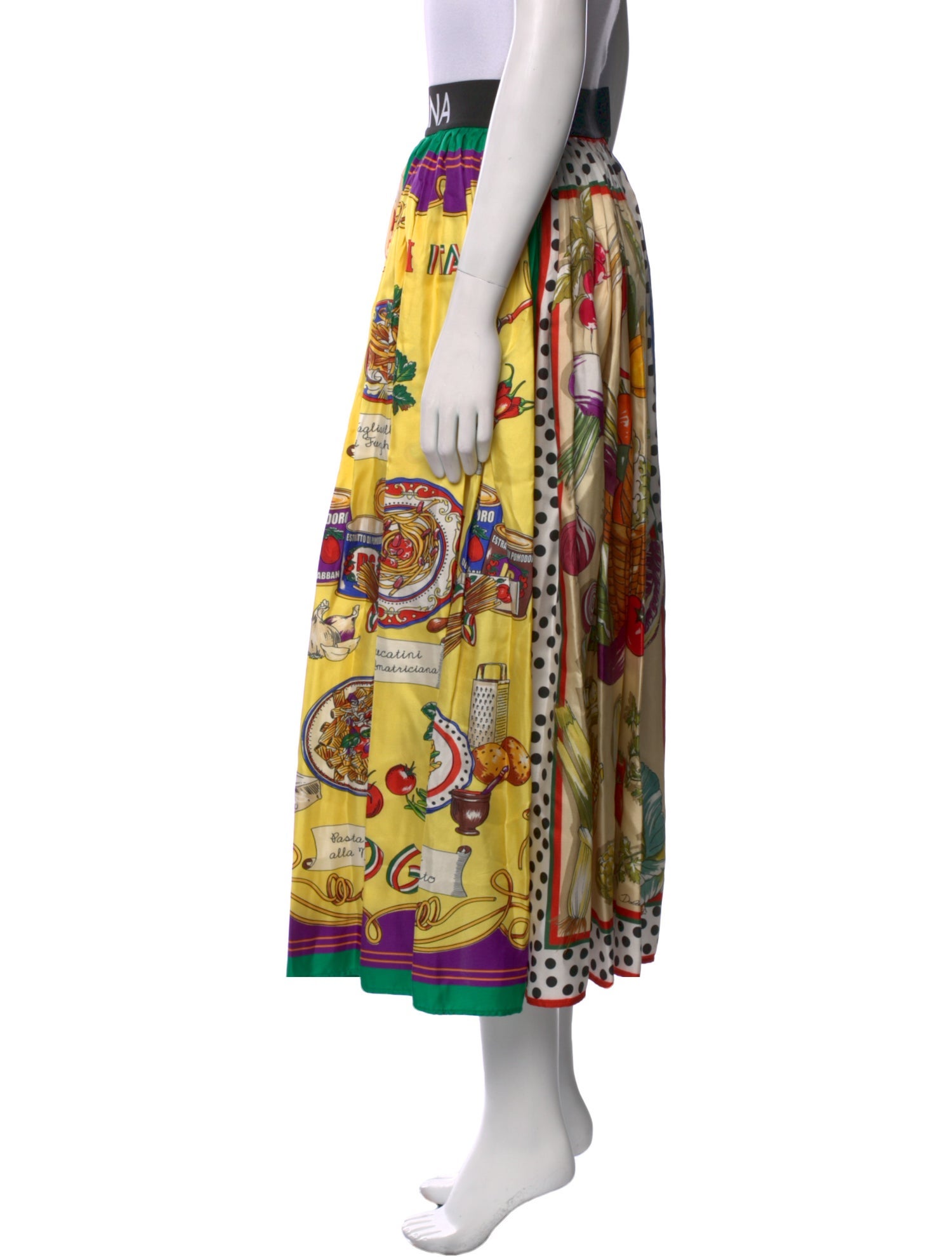 Dolce & Gabbana Silk Midi Length Skirt