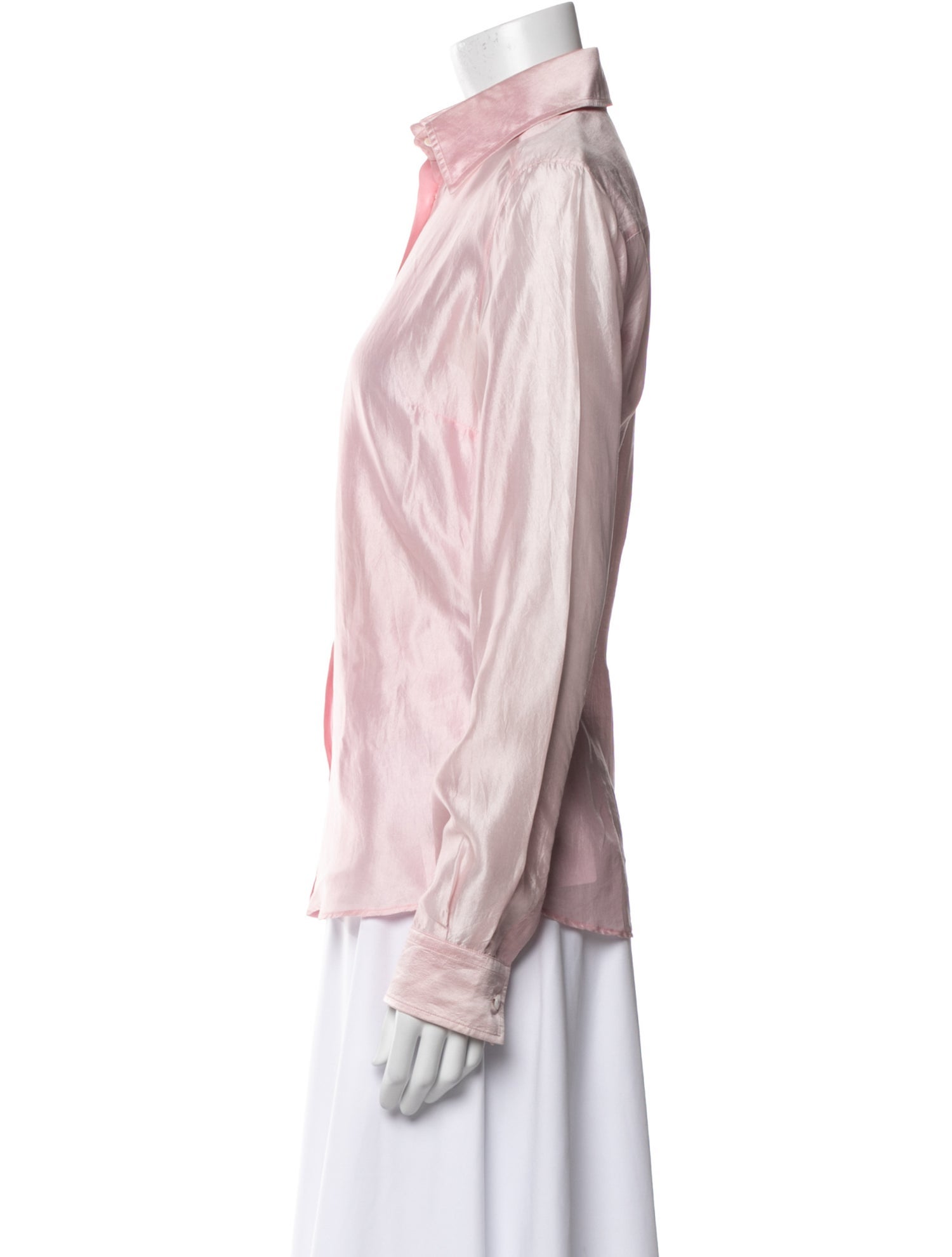 Dolce & Gabbana Silk Long Sleeve Button-Up Top