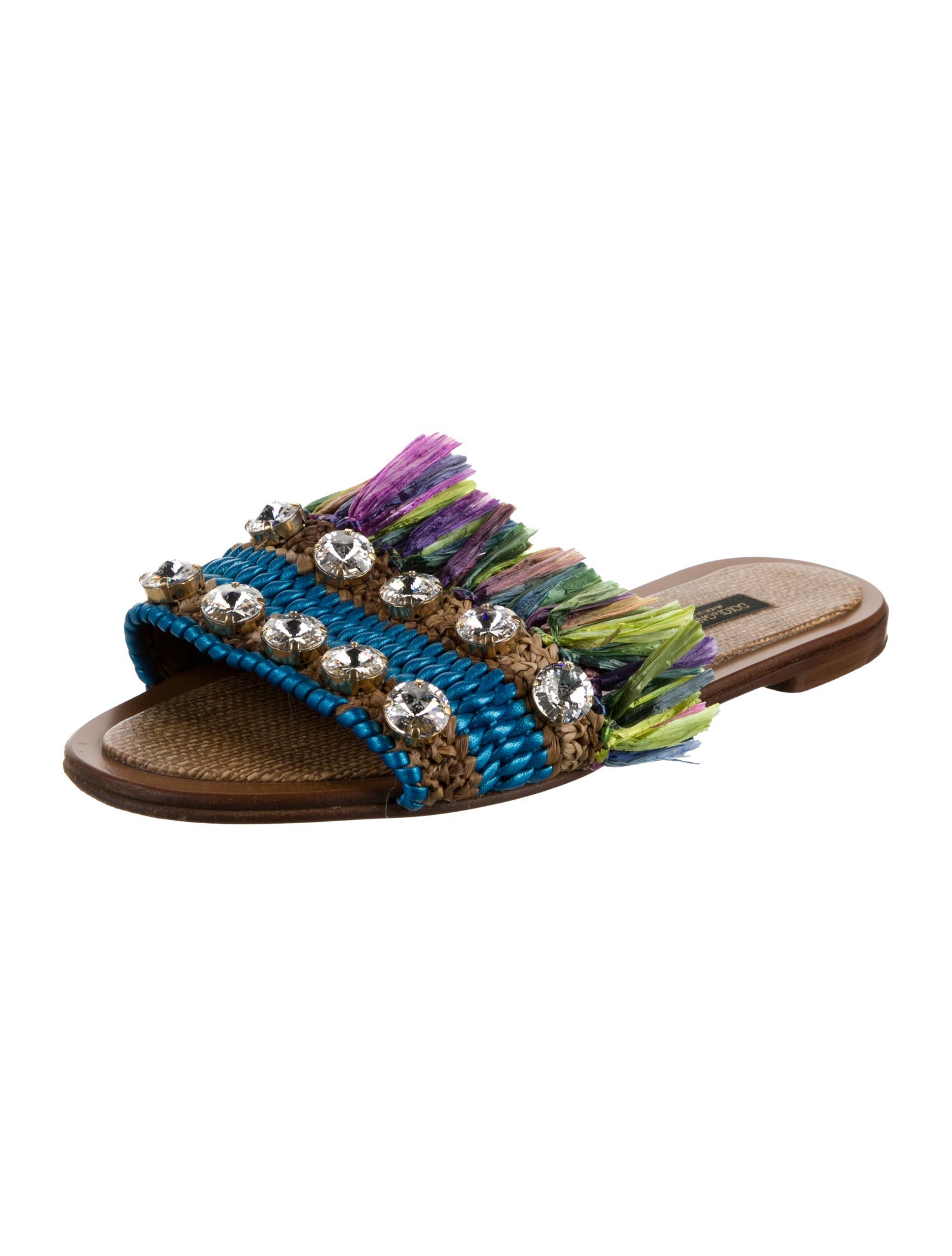 Dolce & Gabbana Raffia Patterned Slides