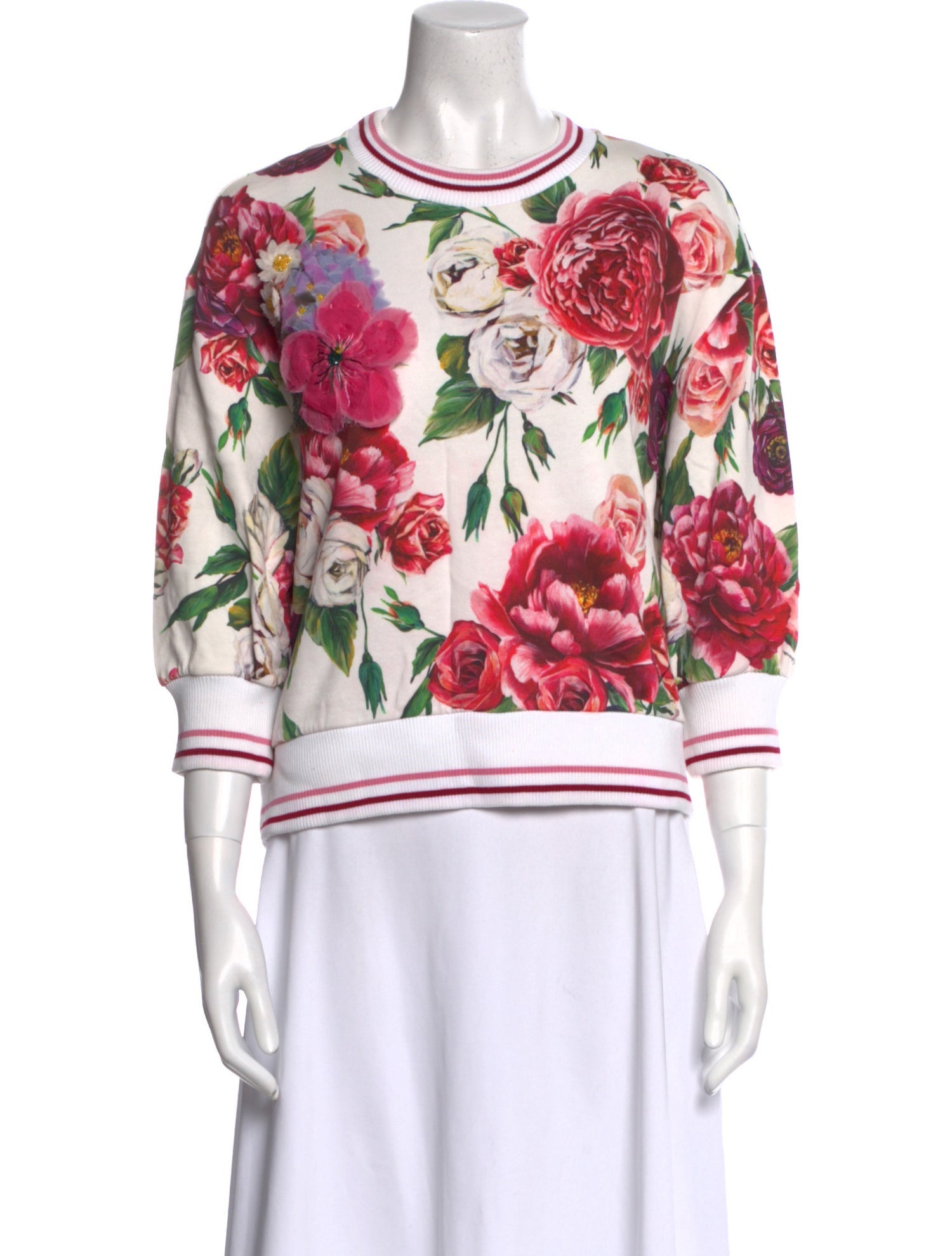 Dolce & Gabbana Floral Print Crew Neck Sweatshirt