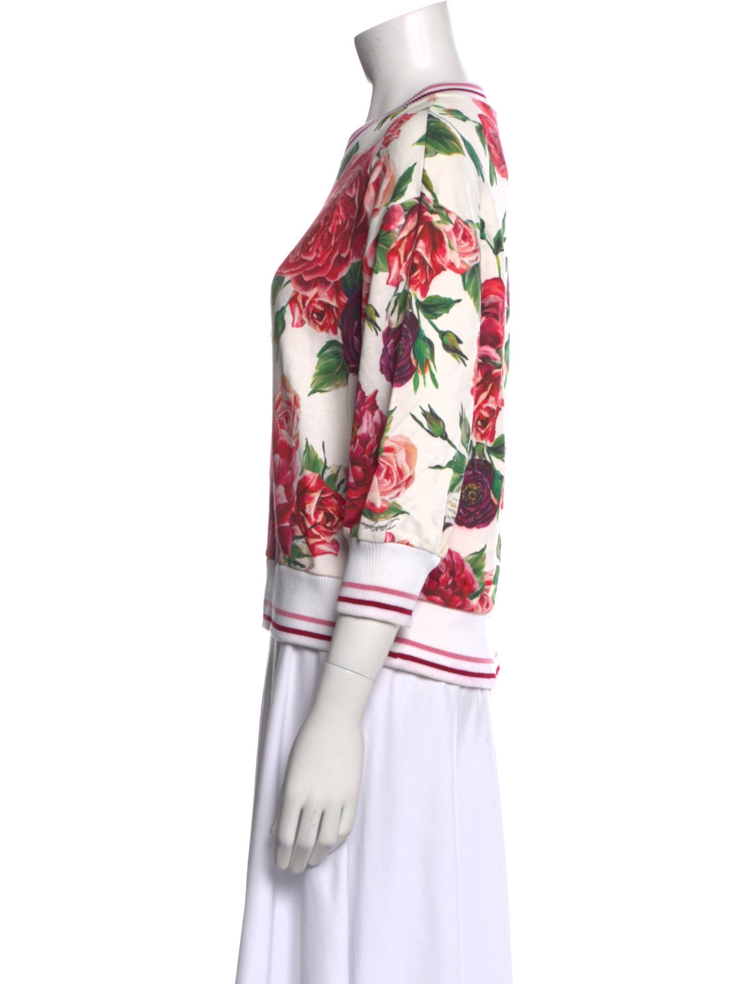 Dolce & Gabbana Floral Print Crew Neck Sweatshirt