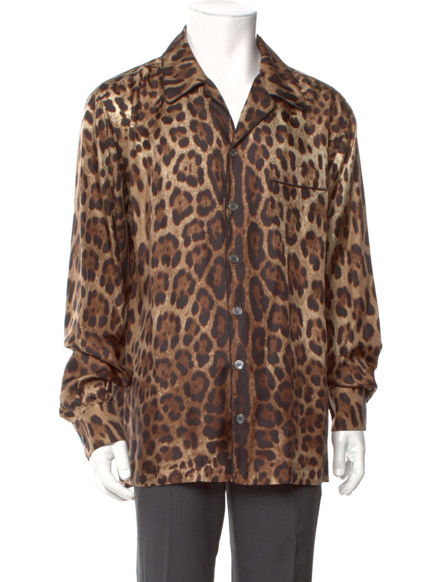 Dolce & Gabbana Silk Animal Print Shirt w/ Tags