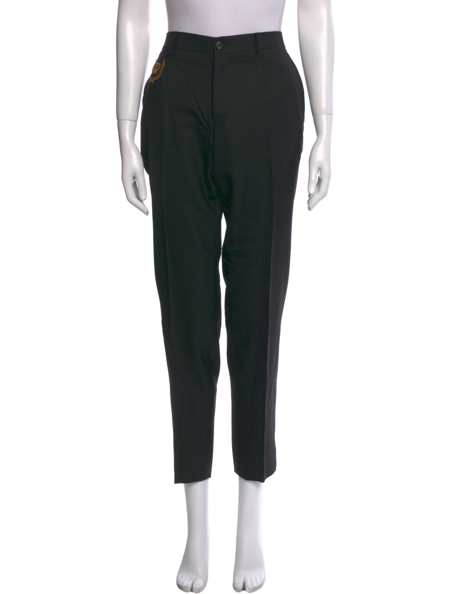 Dolce & Gabbana Virgin Wool Straight Leg Pants
