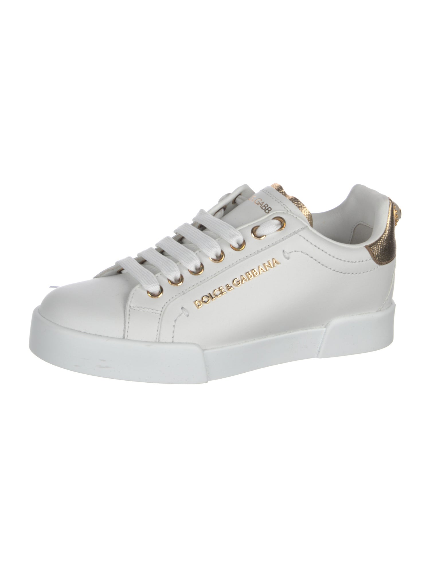 Dolce & Gabbana Faux Pearl Accents Leather Sneakers