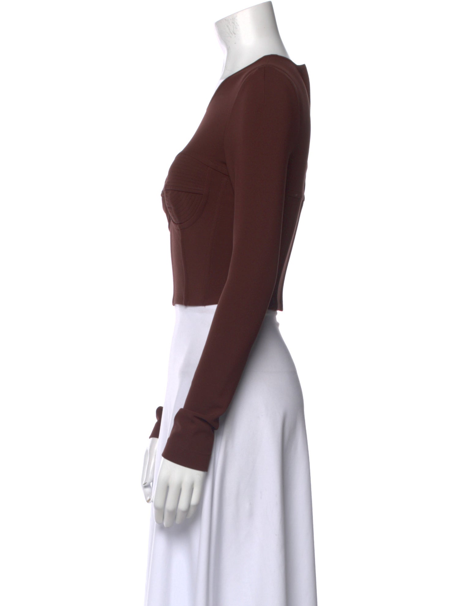 Dolce & Gabbana Crew Neck Long Sleeve Crop Top