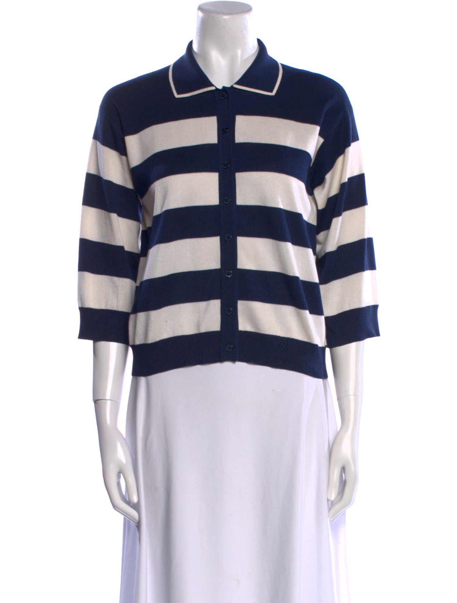 Dolce & Gabbana Silk Striped Button-Up Top