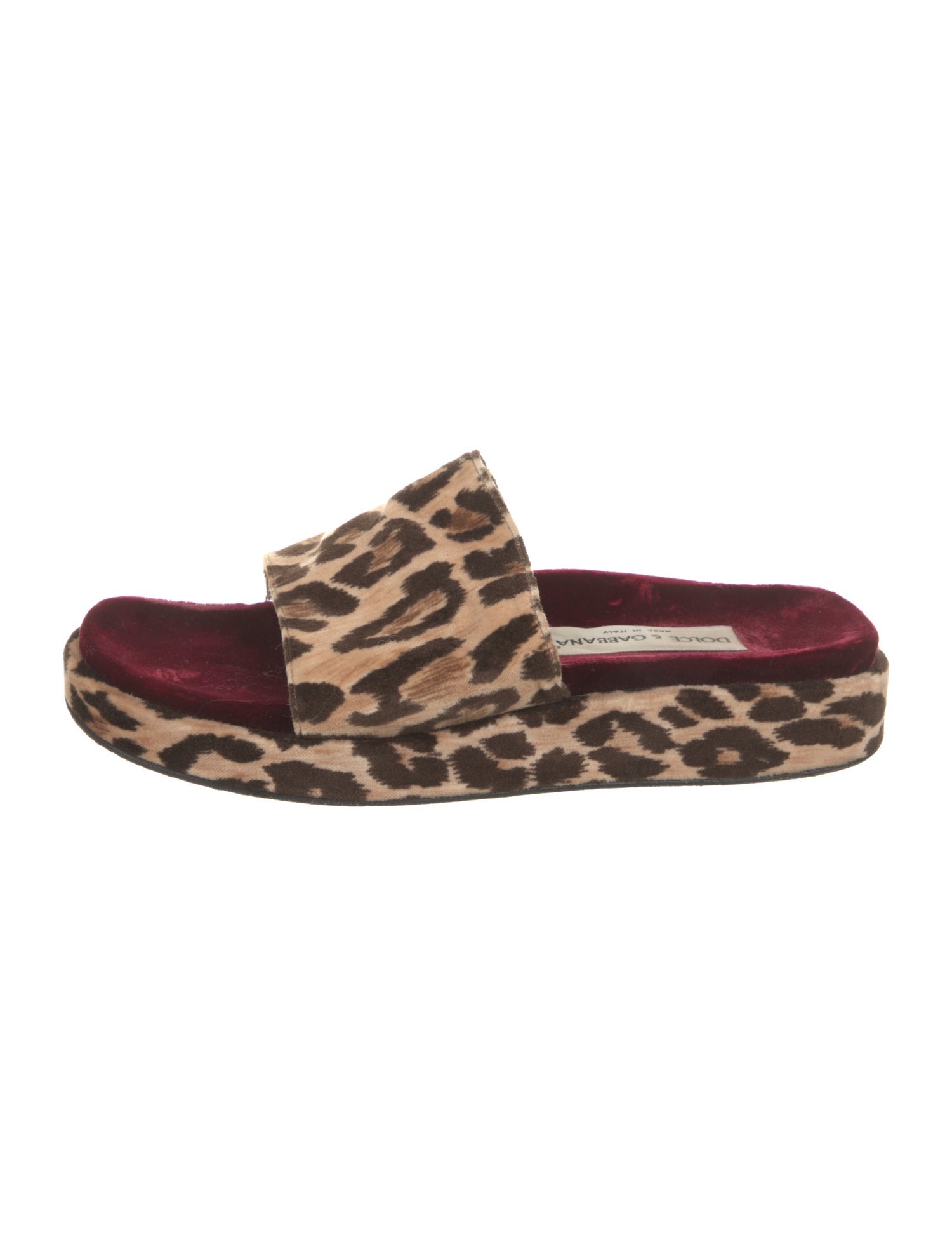 Dolce & Gabbana Velvet Animal Print Slides