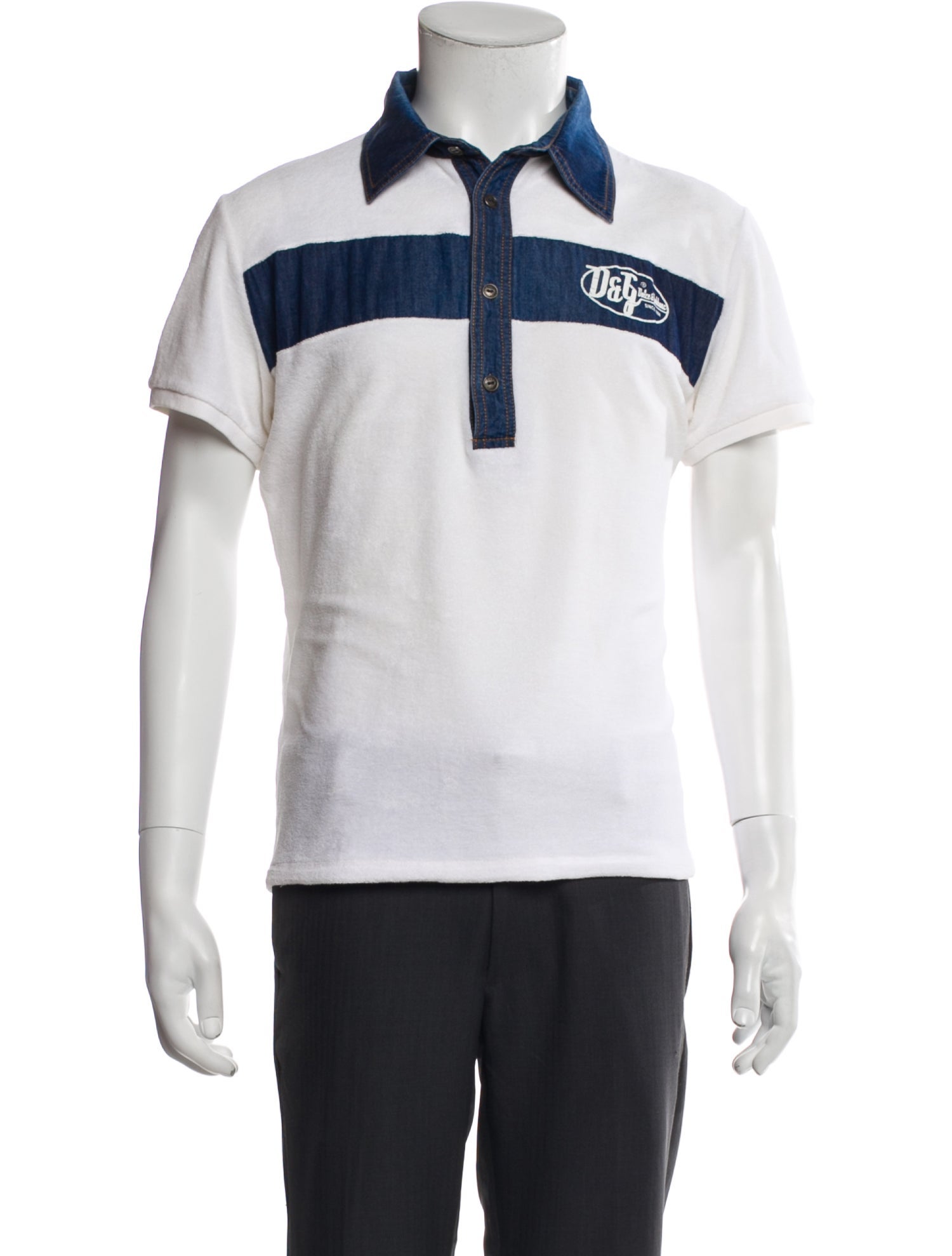 D&G 2000's Colorblock Pattern Polo Shirt