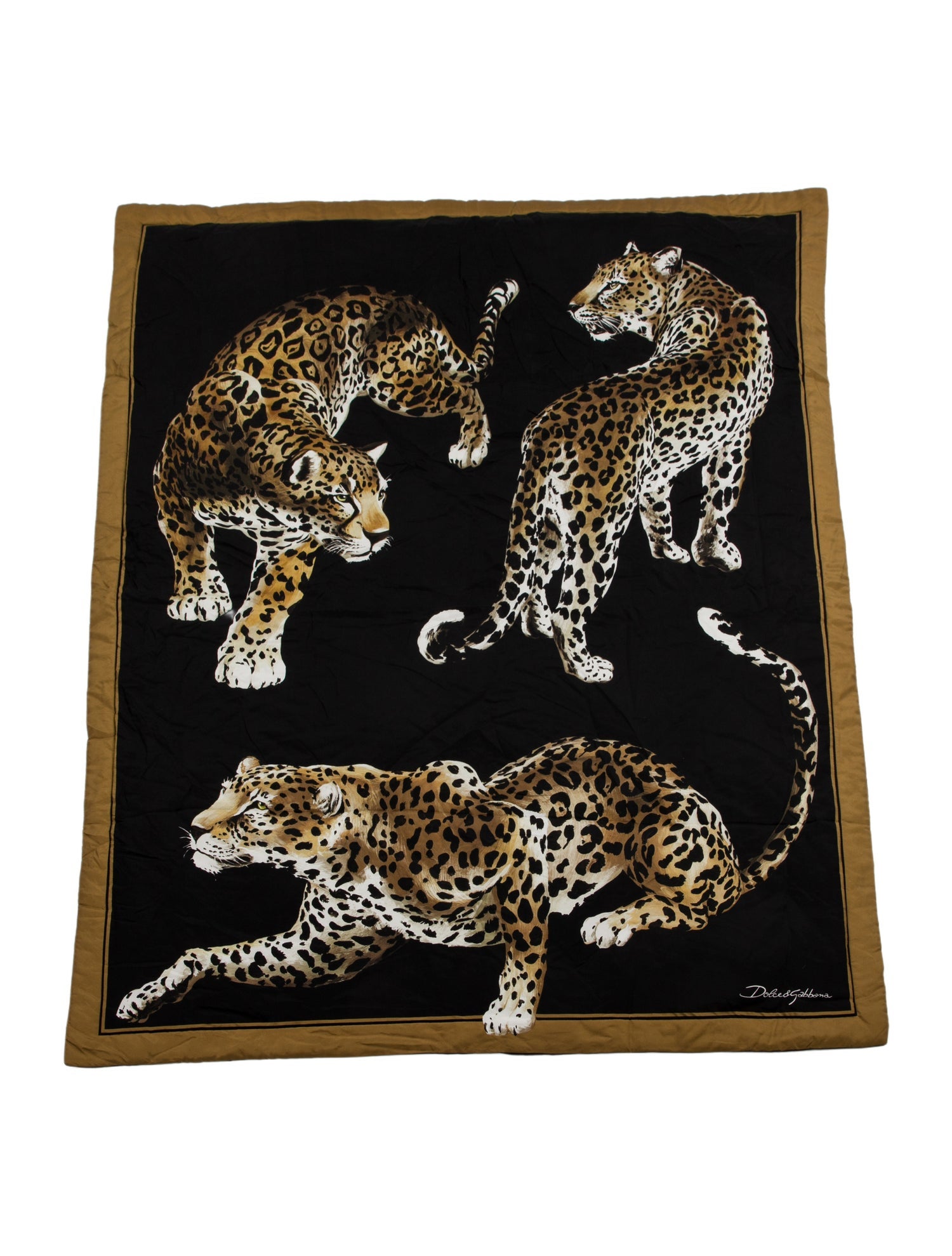 Dolce & Gabbana Leopardo Silk Quilt Blanket w/ Tags