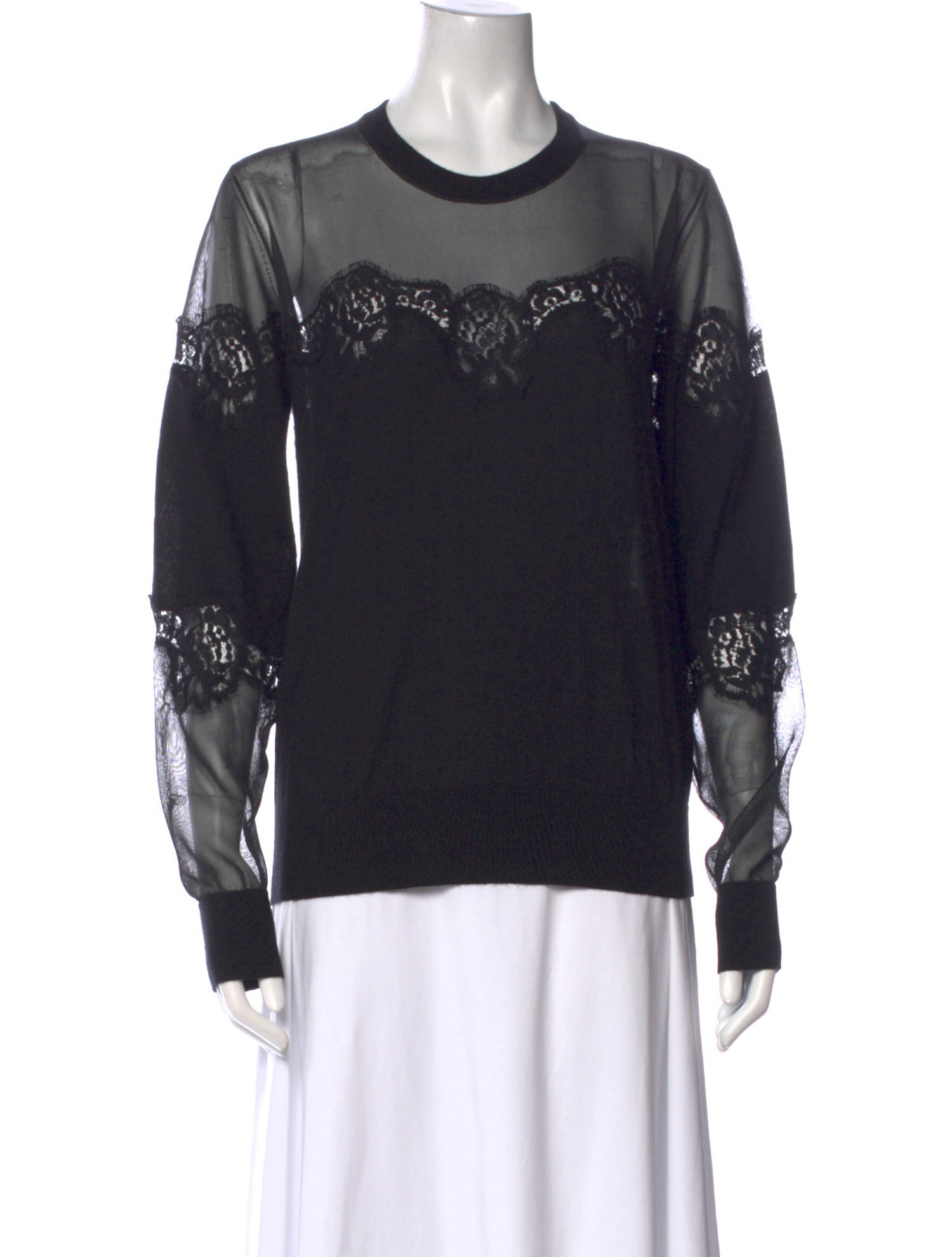 Dolce & Gabbana Cashmere Lace Pattern Sweatshirt