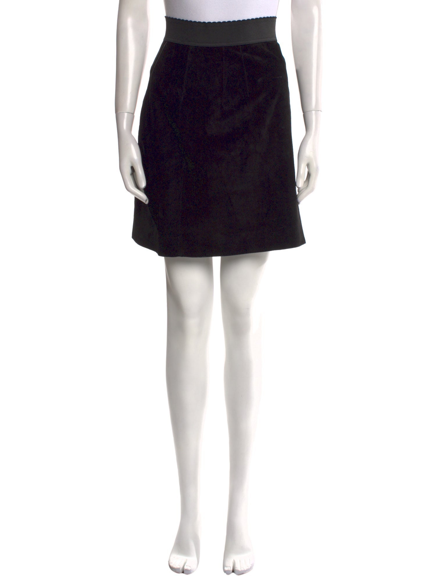 Dolce & Gabbana Calf Leather Knee-Length Skirt
