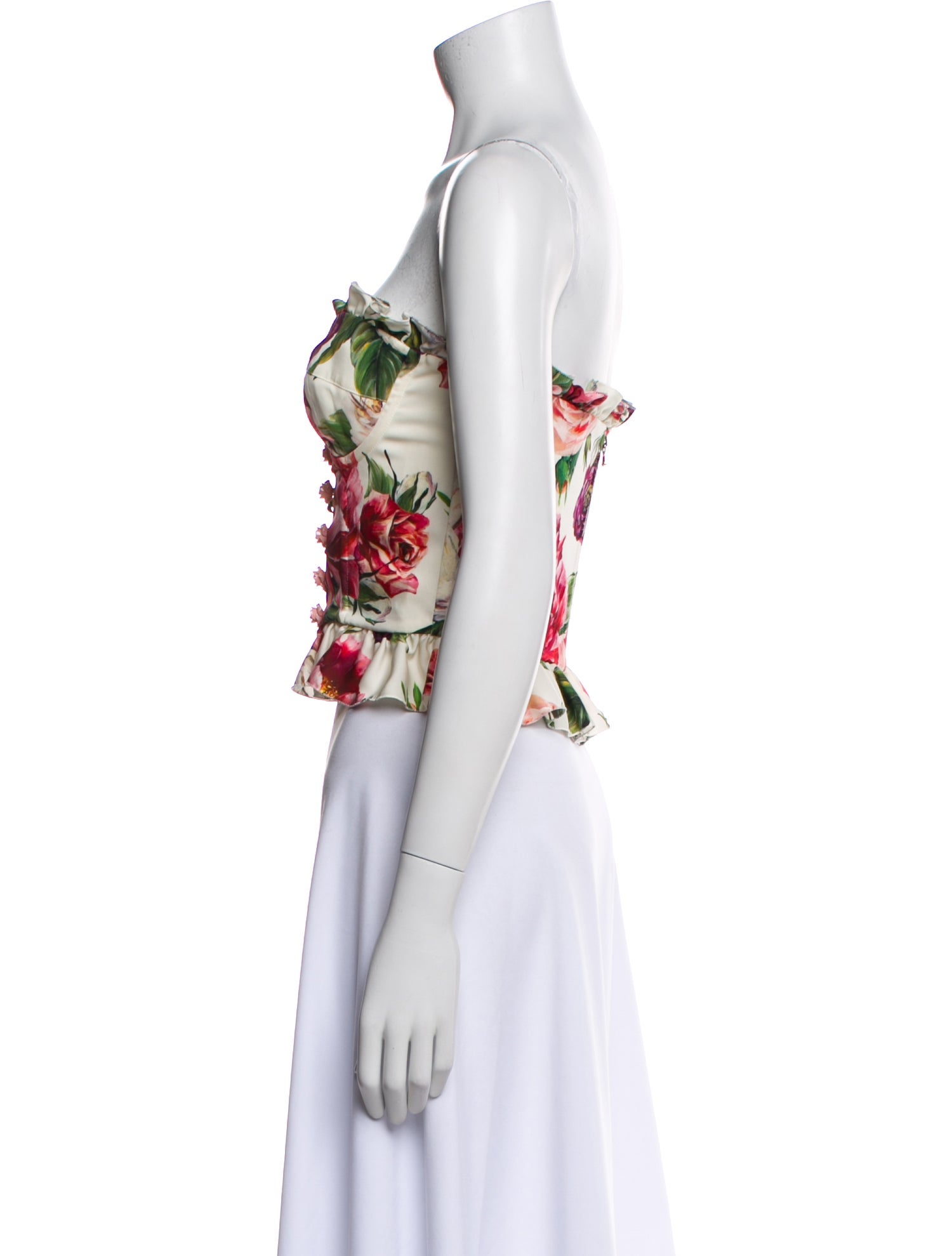 Dolce & Gabbana Silk Floral Print Crop Top