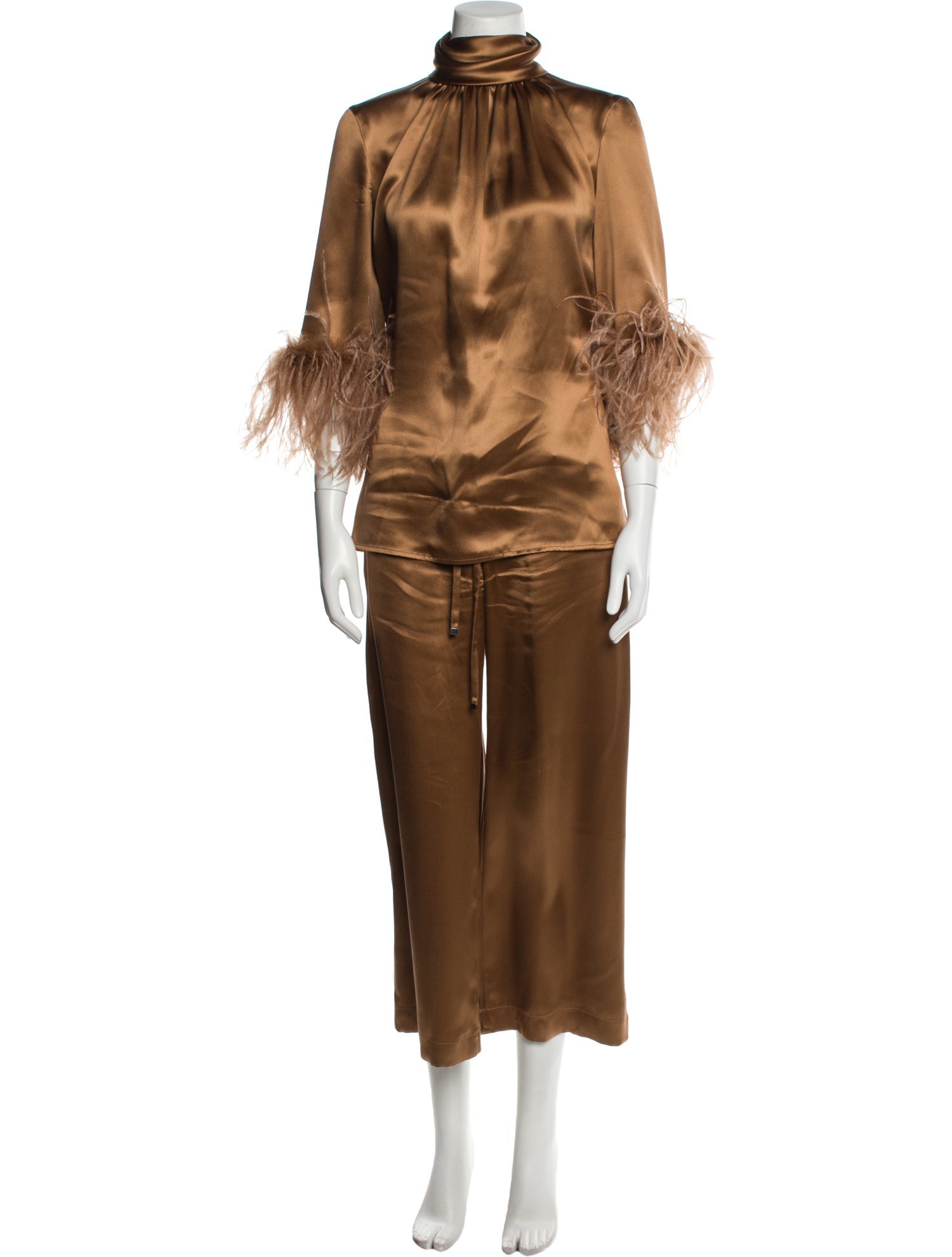 Dolce & Gabbana Silk Feather Trim Set