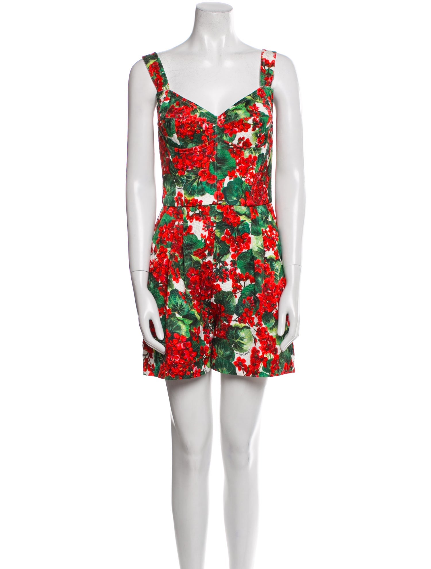 Dolce & Gabbana Printed V-Neck Romper