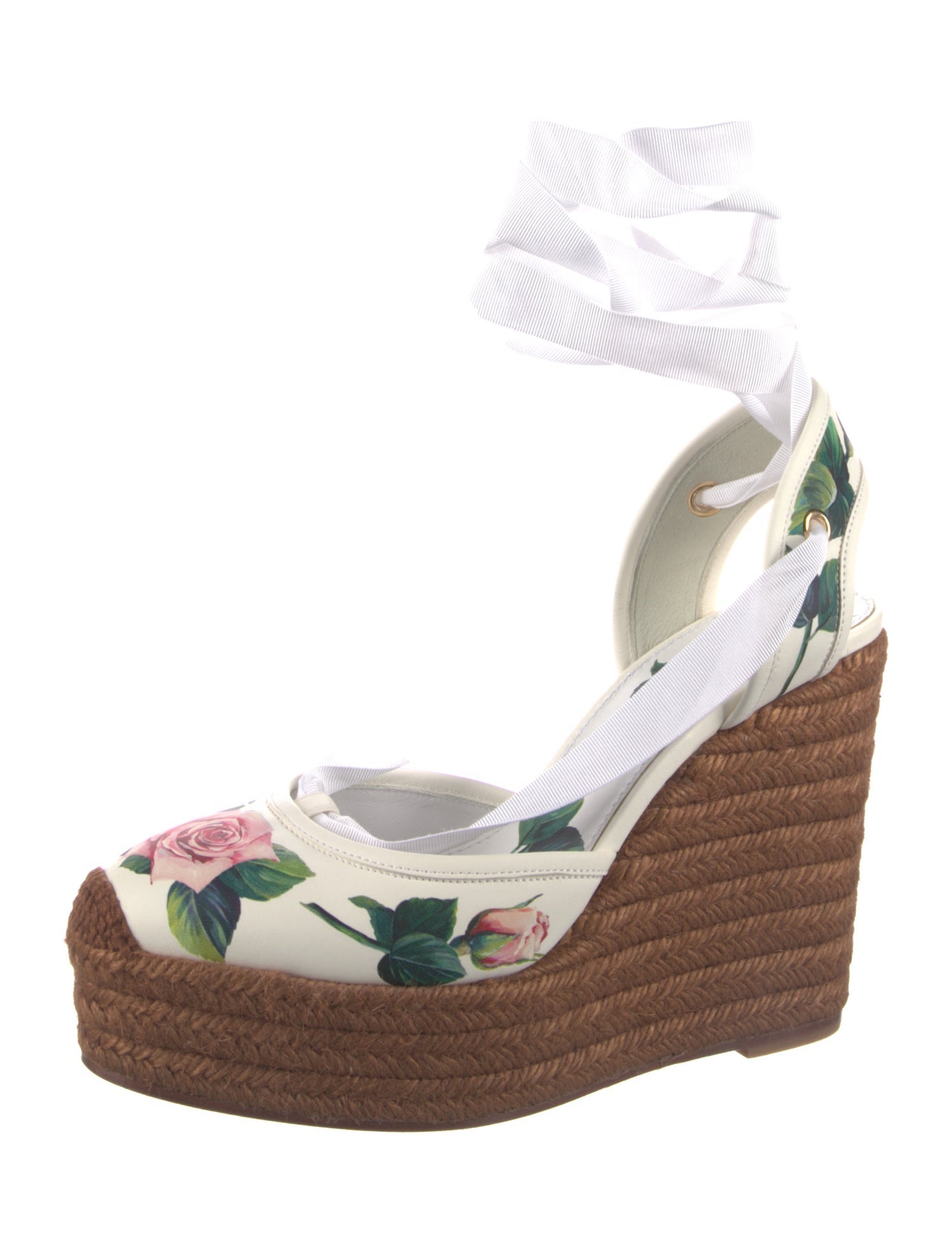 Dolce & Gabbana Leather Printed Slingback Pumps