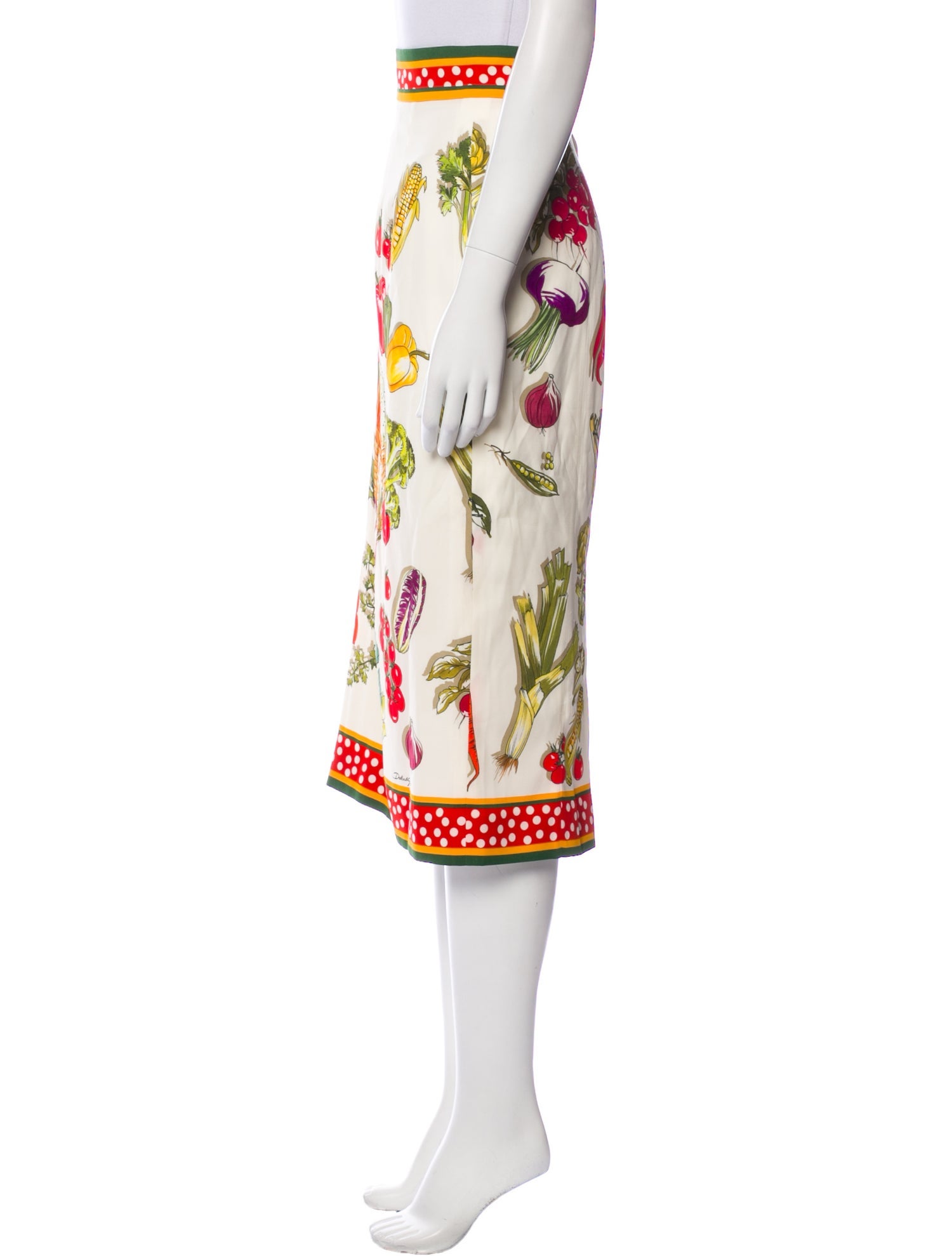 Dolce & Gabbana Silk Midi Length Skirt