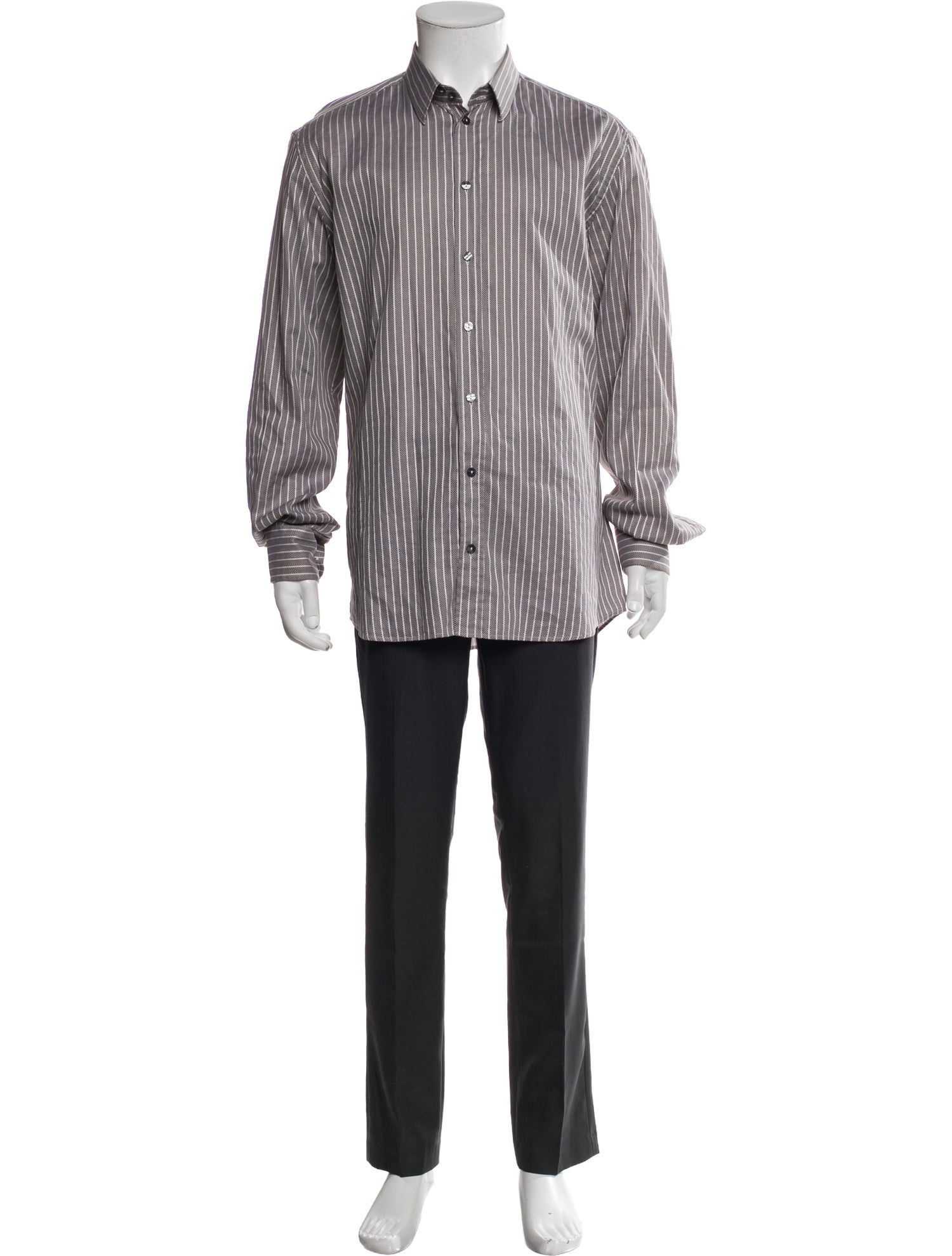 Dolce & Gabbana Striped Long Sleeve Dress Shirt