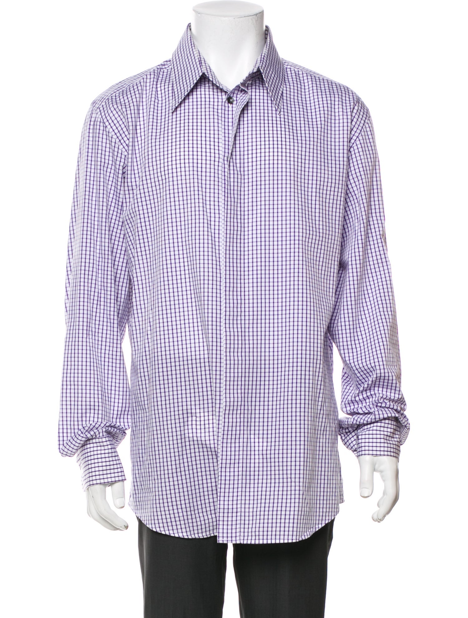 Dolce & Gabbana Plaid Print Long Sleeve Dress Shirt