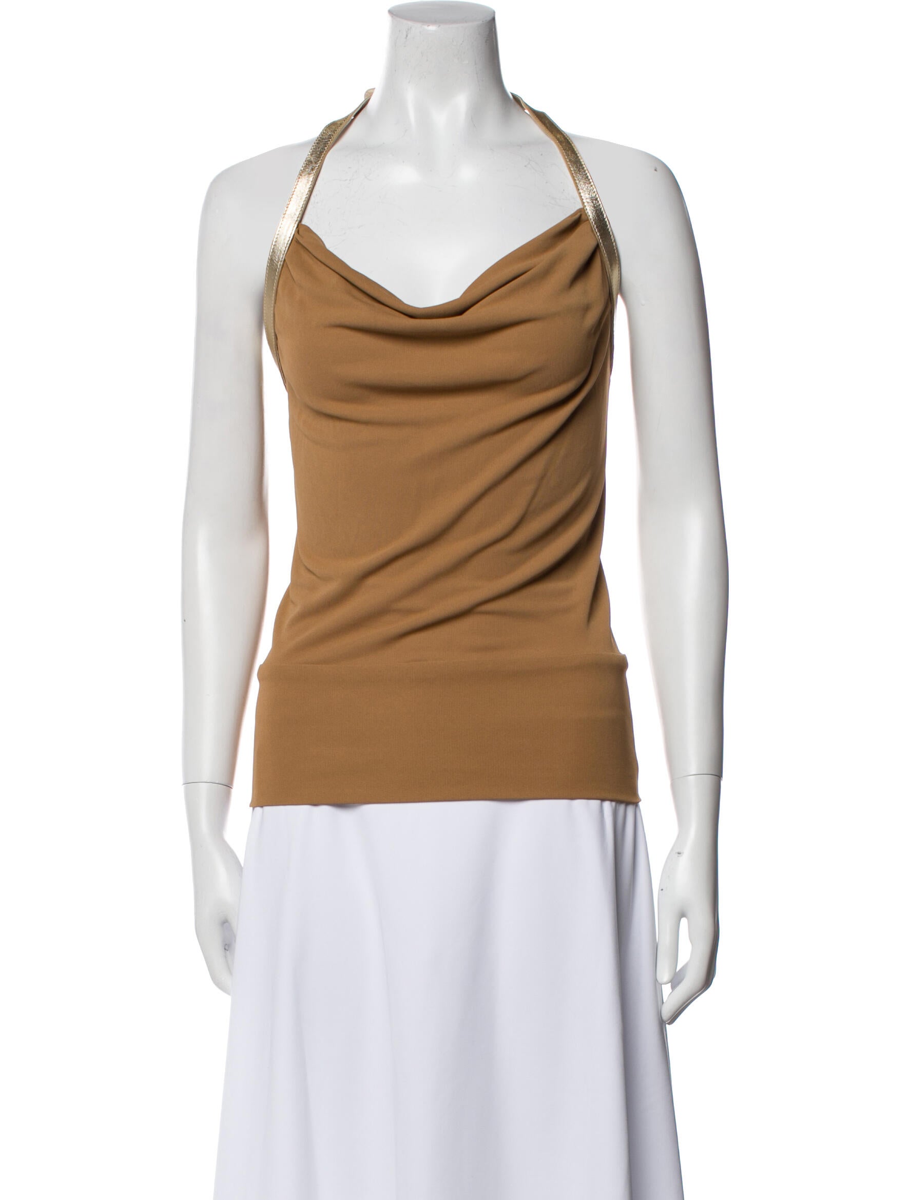 Dolce & Gabbana Cowl Neck Sleeveless Top