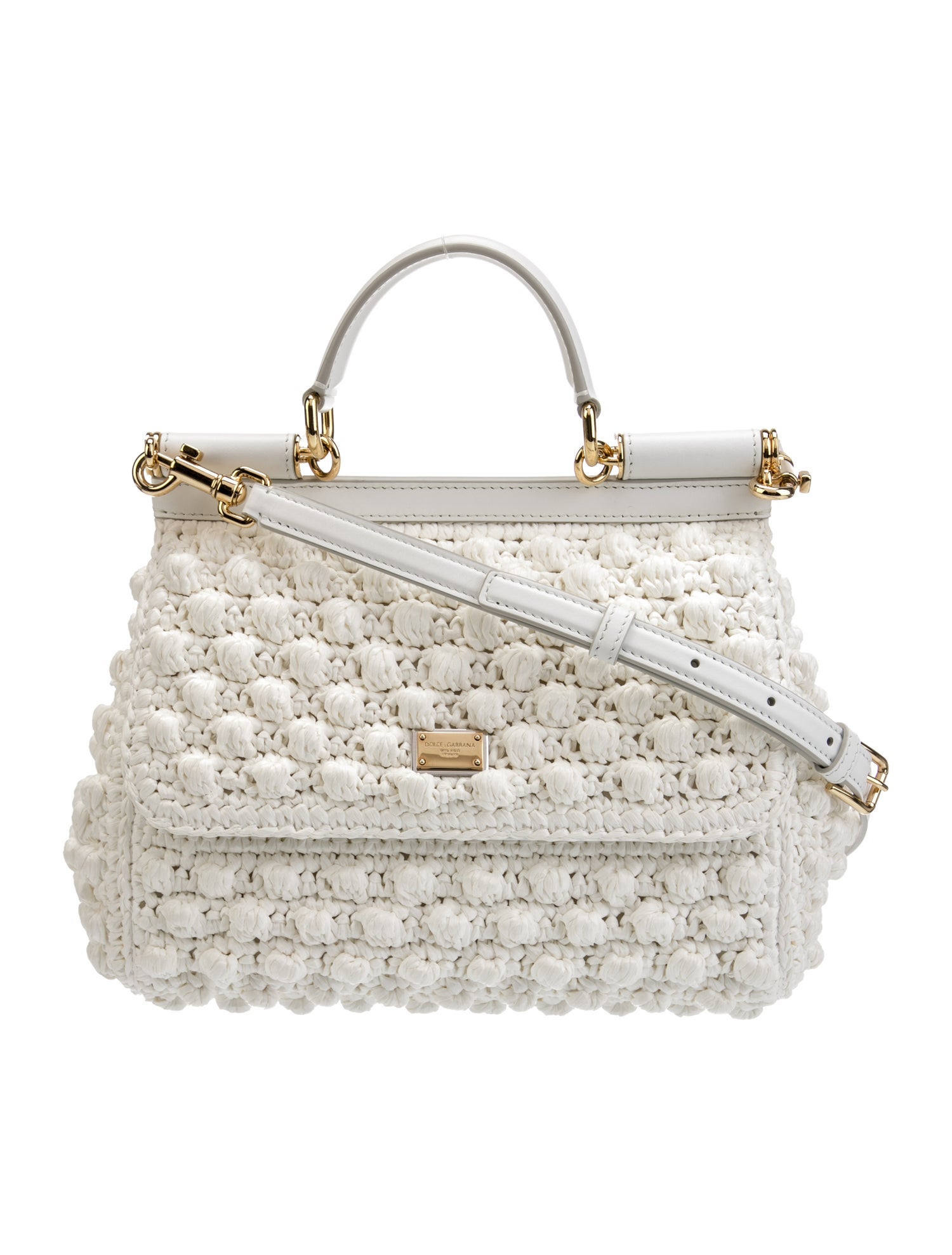 Dolce & Gabbana Raffia Top Handle Bag