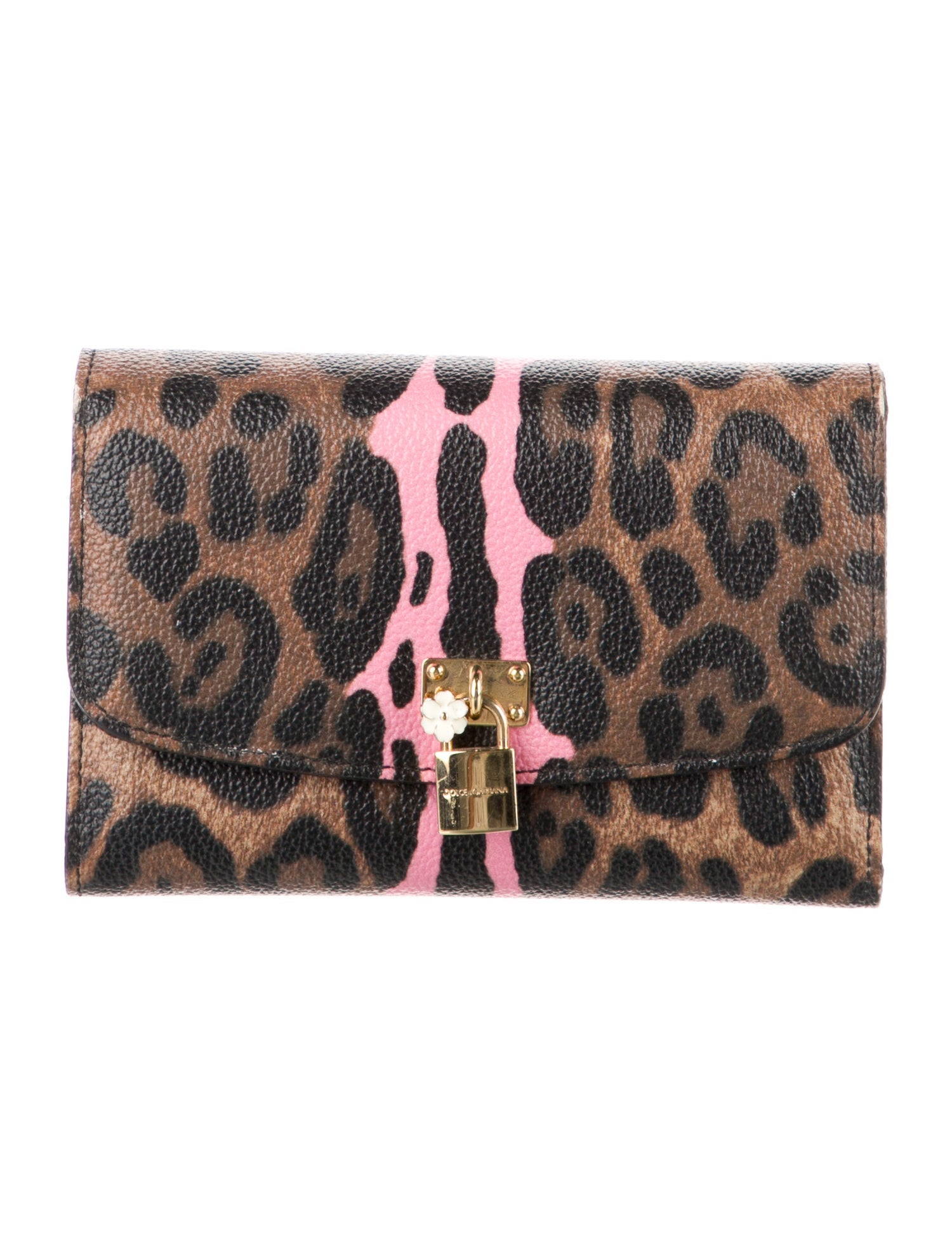 Dolce & Gabbana Leather Animal Print Compact Wallet