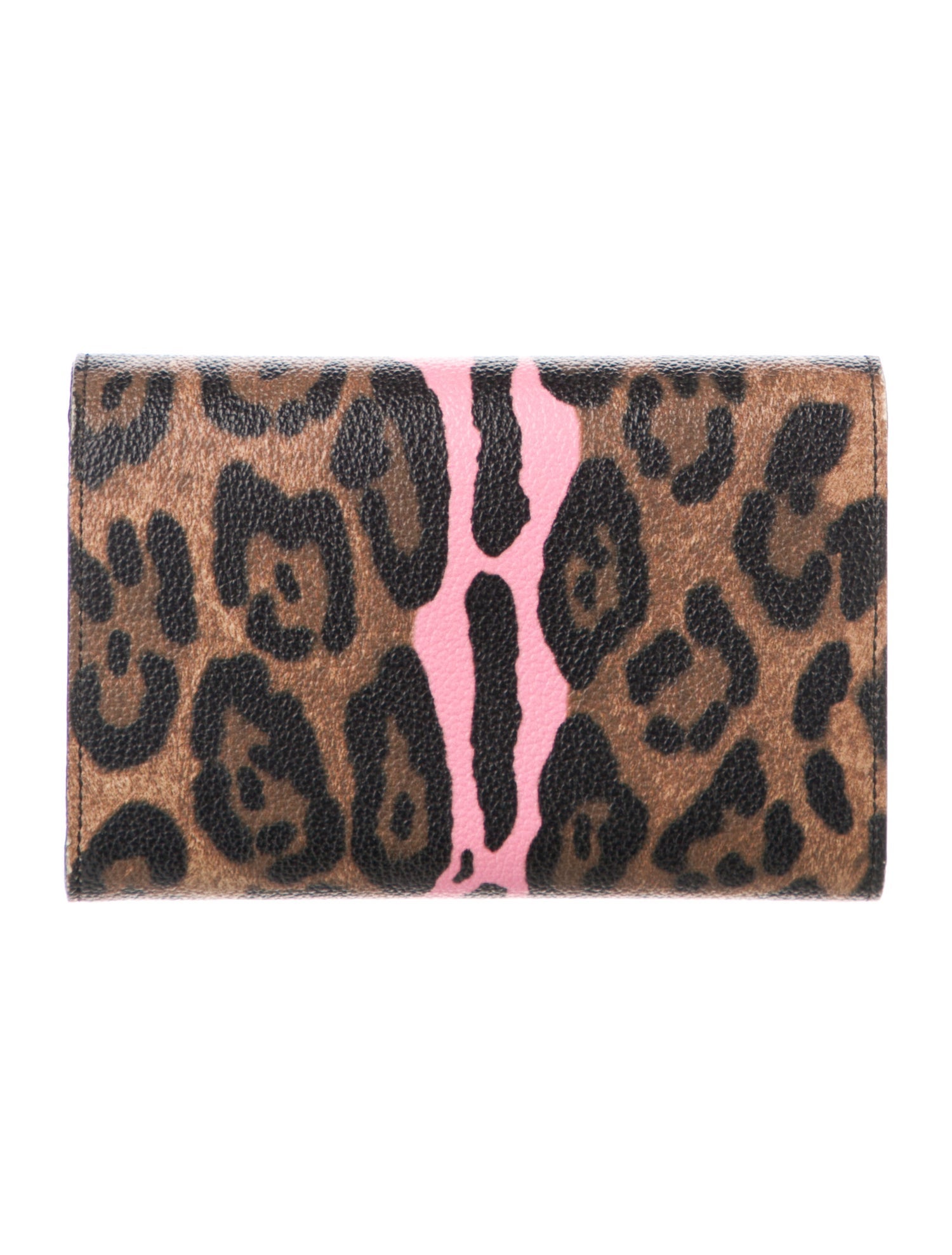 Dolce & Gabbana Leather Animal Print Compact Wallet