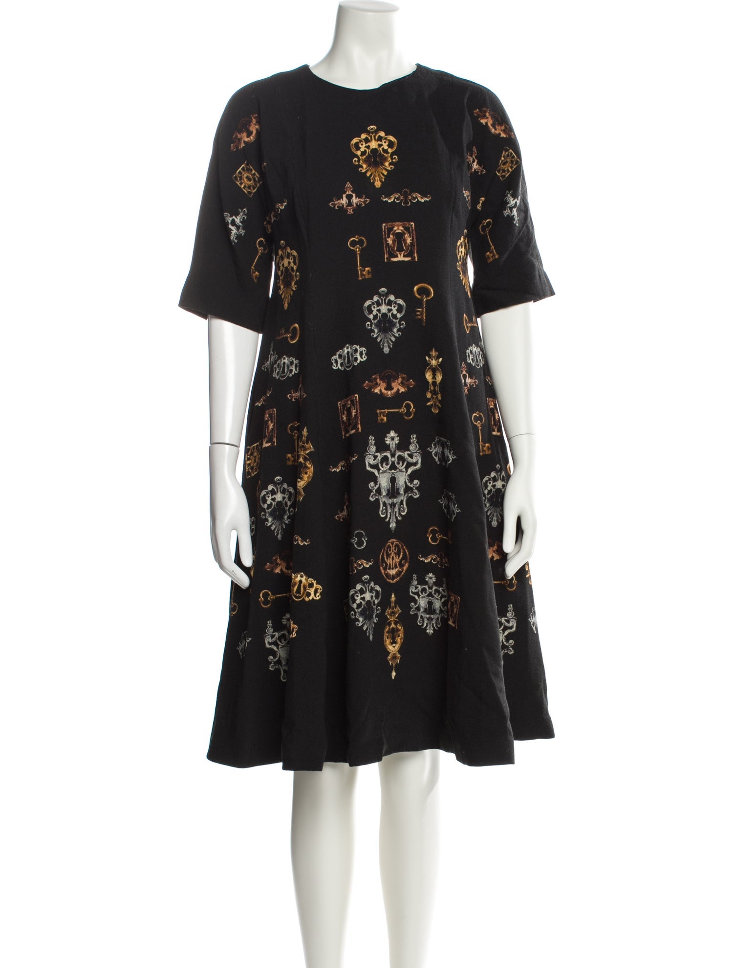Dolce & Gabbana Virgin Wool Knee-Length Dress