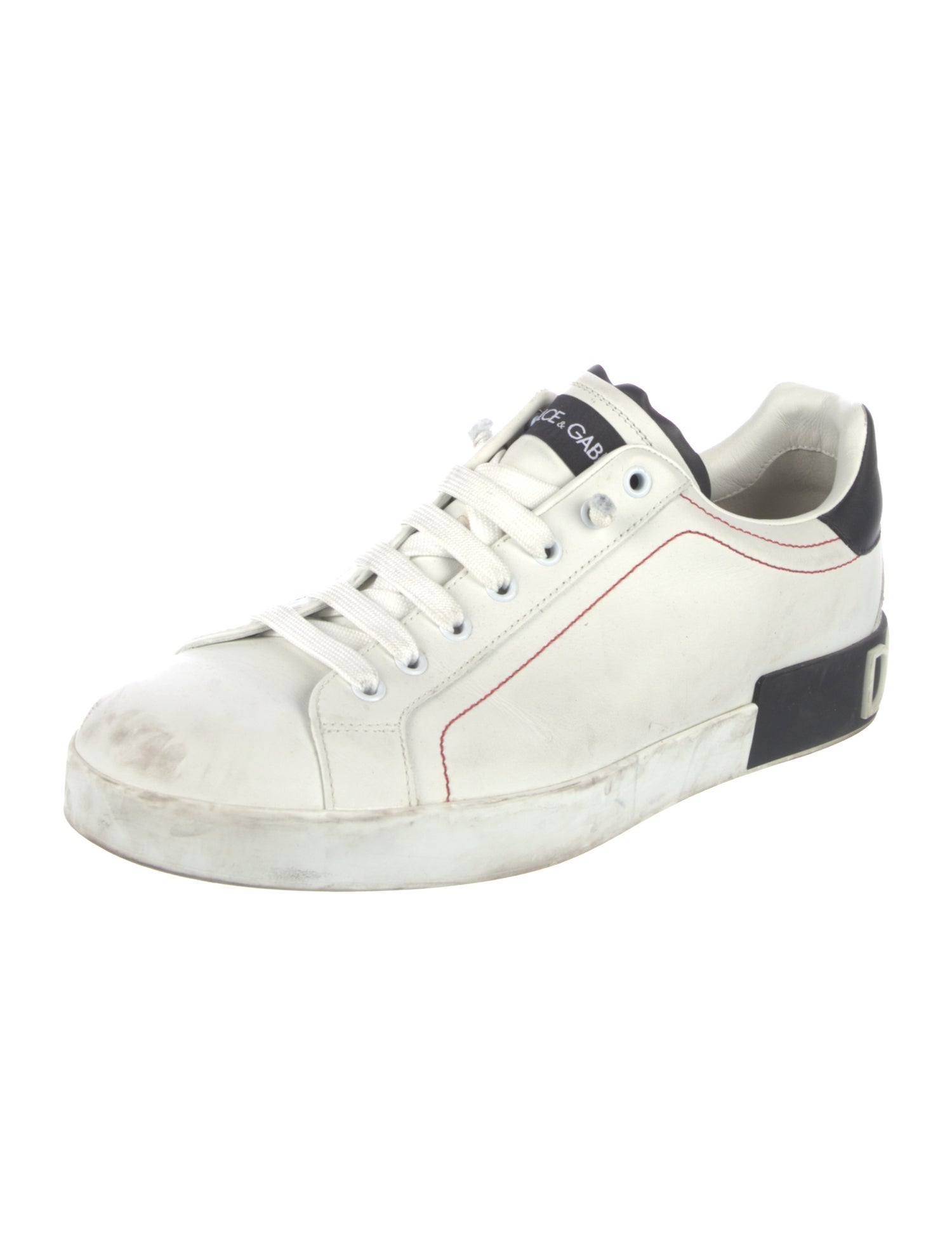 Dolce & Gabbana Leather Printed Sneakers