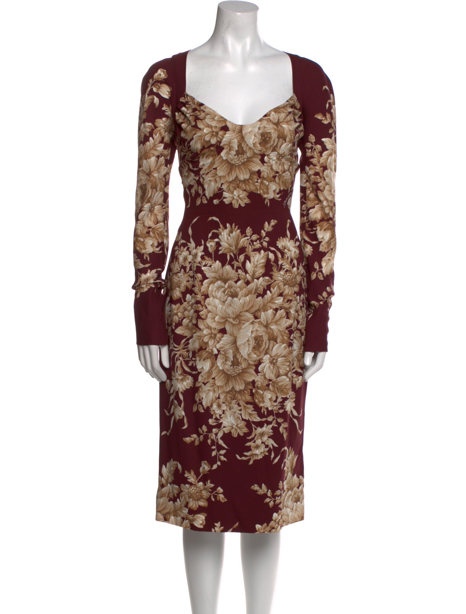 Dolce & Gabbana Floral Print Midi Length Dress