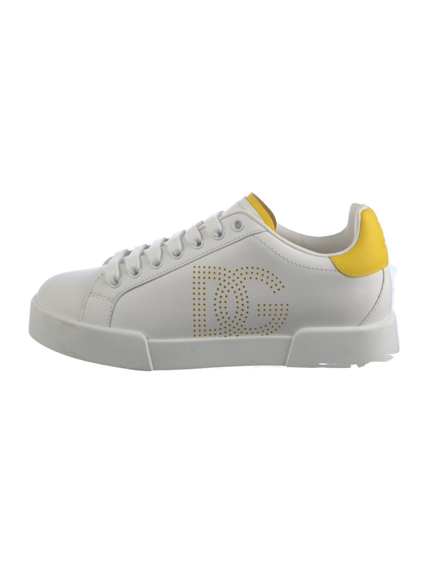 Dolce & Gabbana Faux Pearl Accents Leather Sneakers