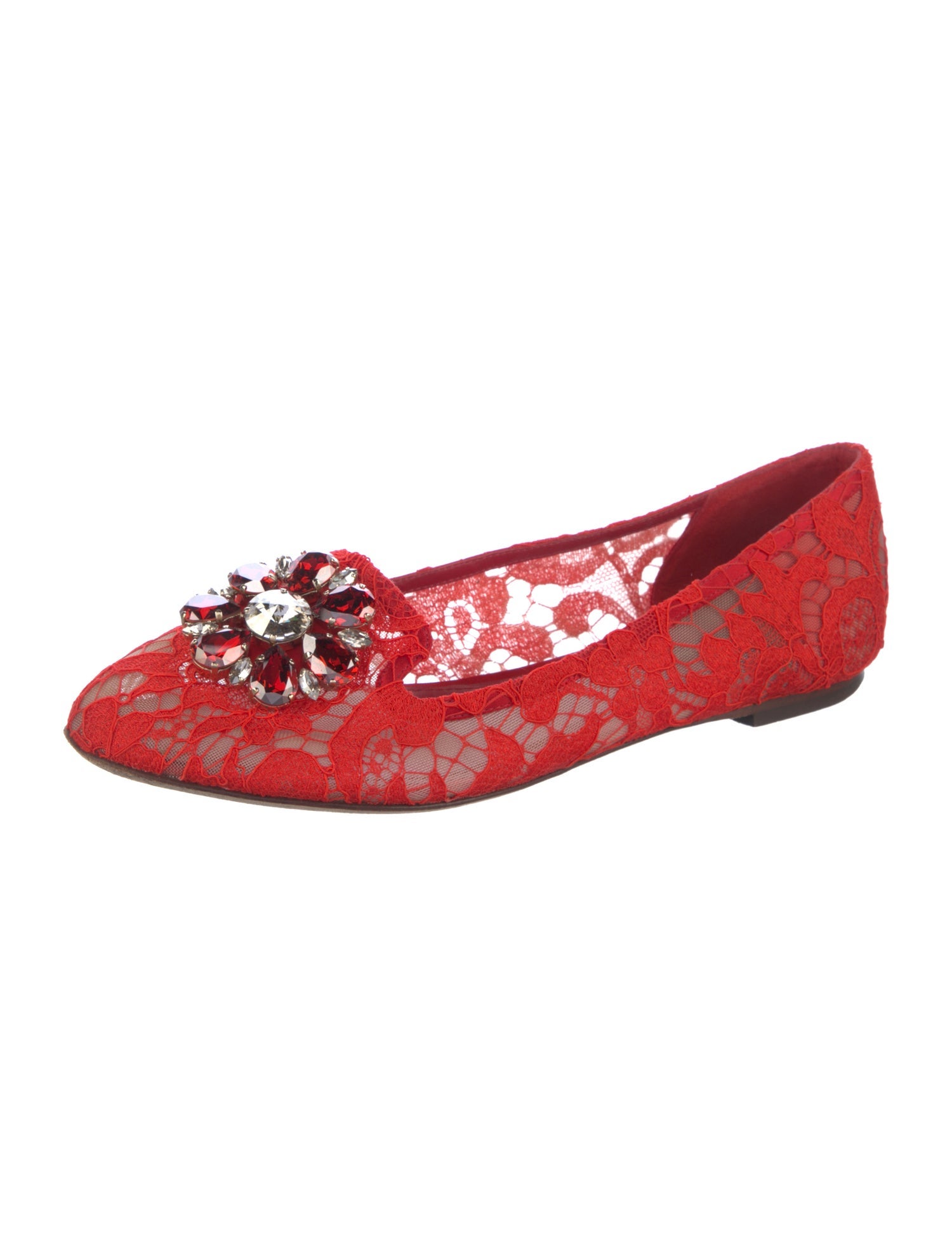 Dolce & Gabbana Lace Lace Pattern Ballet Flats