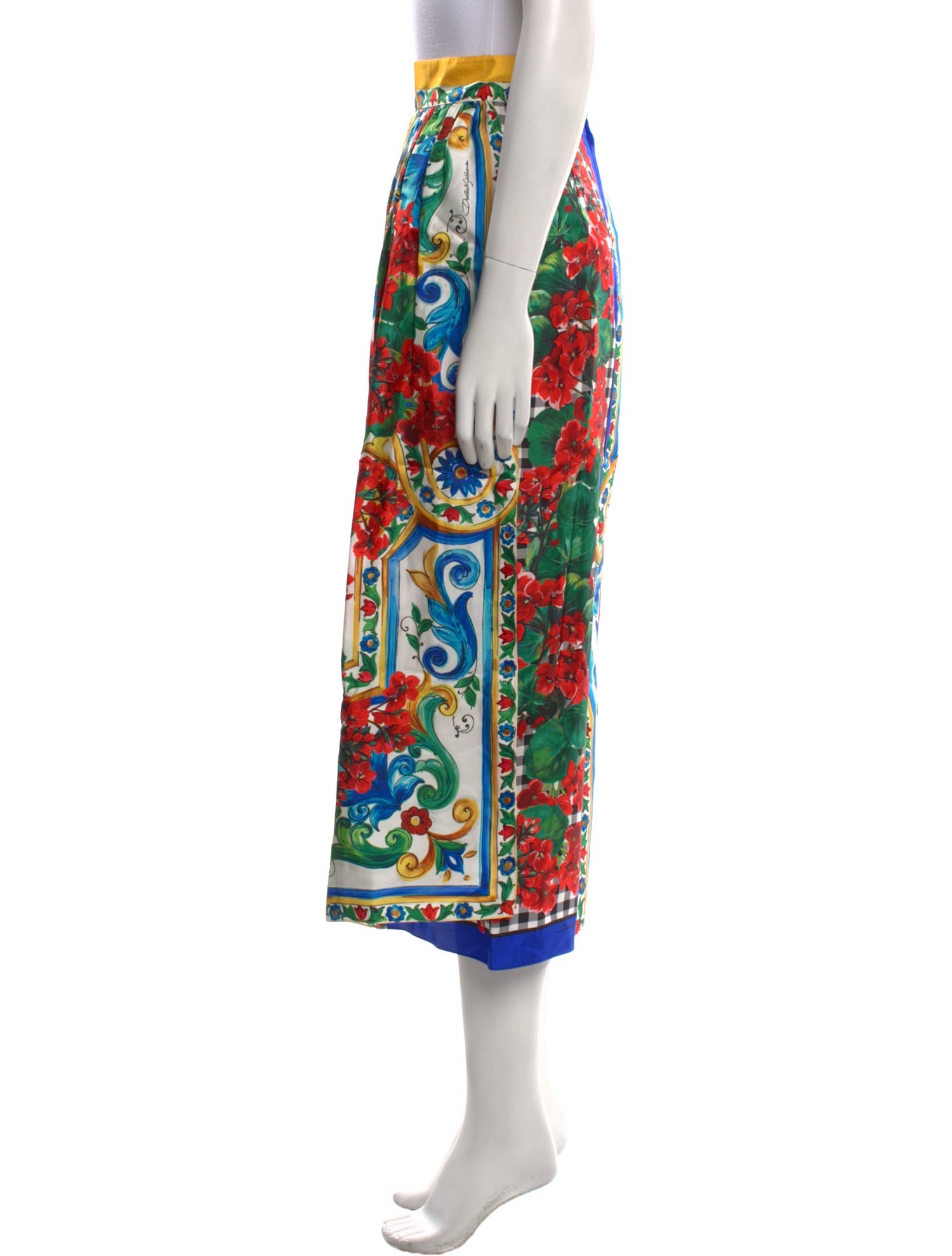 Dolce & Gabbana Silk Midi Length Skirt