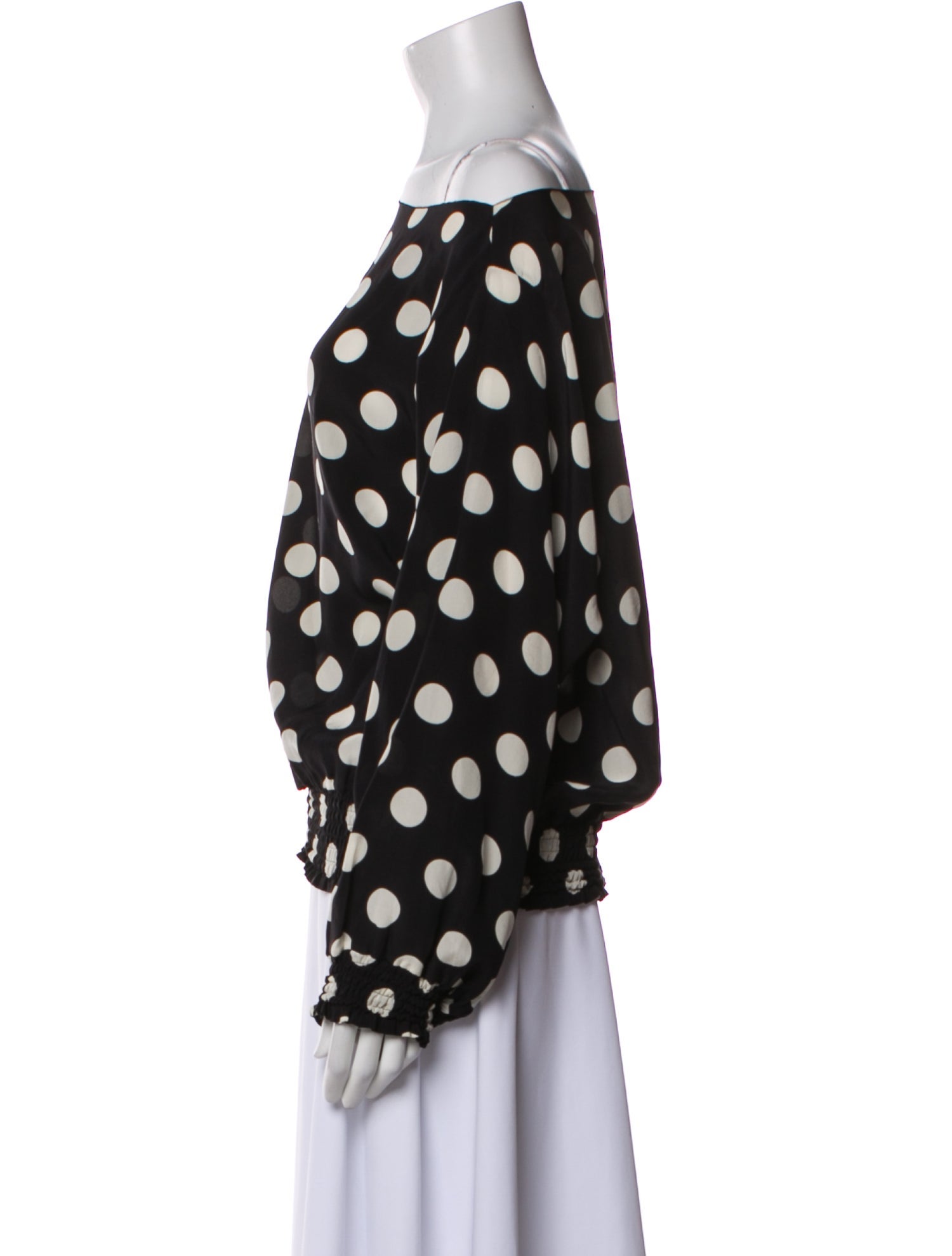Dolce & Gabbana Polka Dot Print Bateau Neckline Blouse