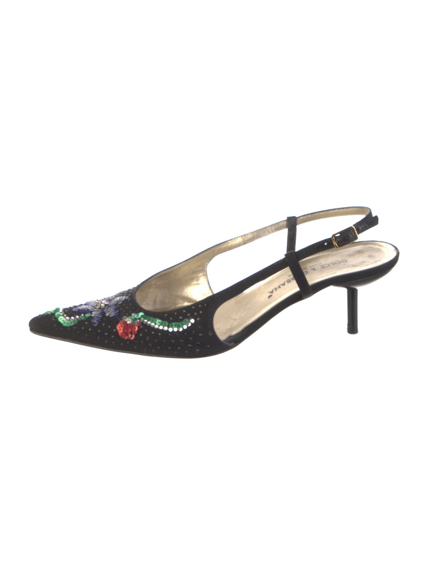 Dolce & Gabbana Crystal Embellishments Slingback Pumps