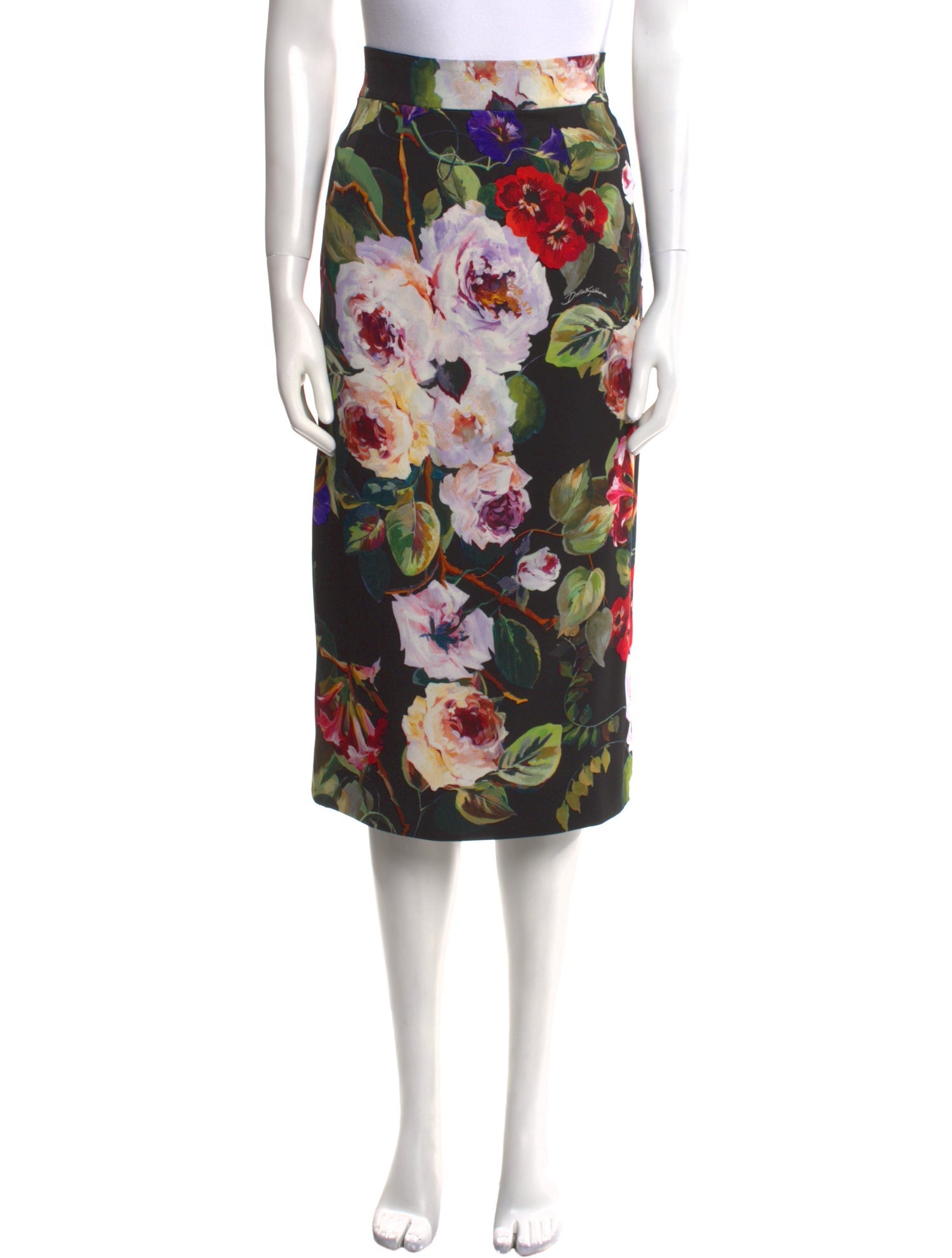 Dolce & Gabbana Silk Midi Length Skirt