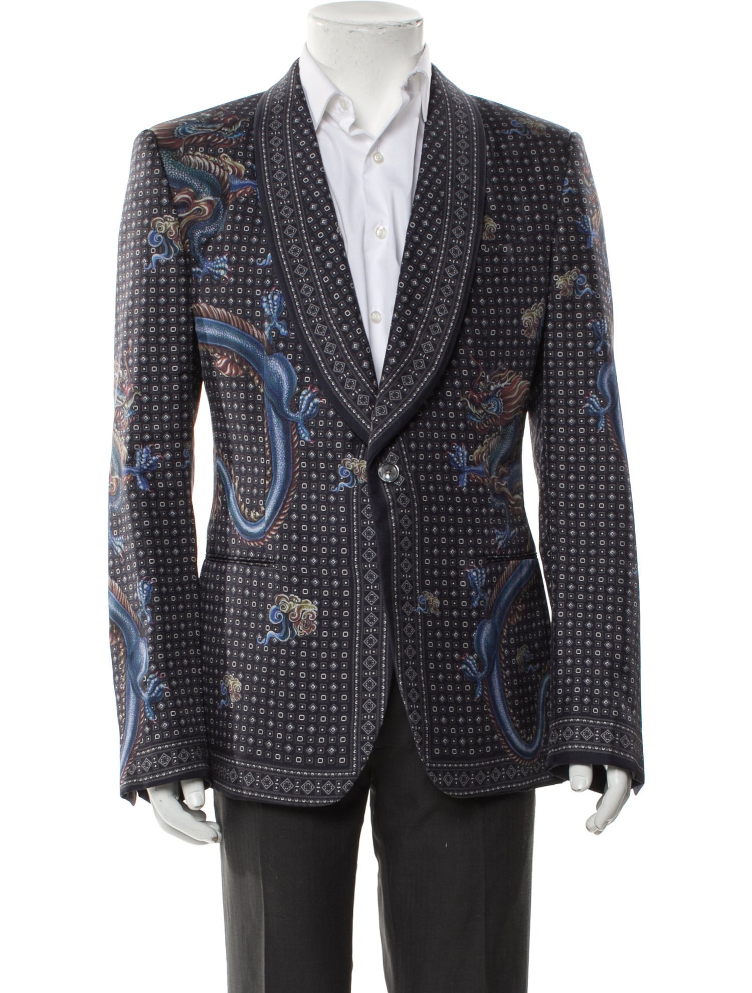 Dolce & Gabbana Silk Printed Blazer